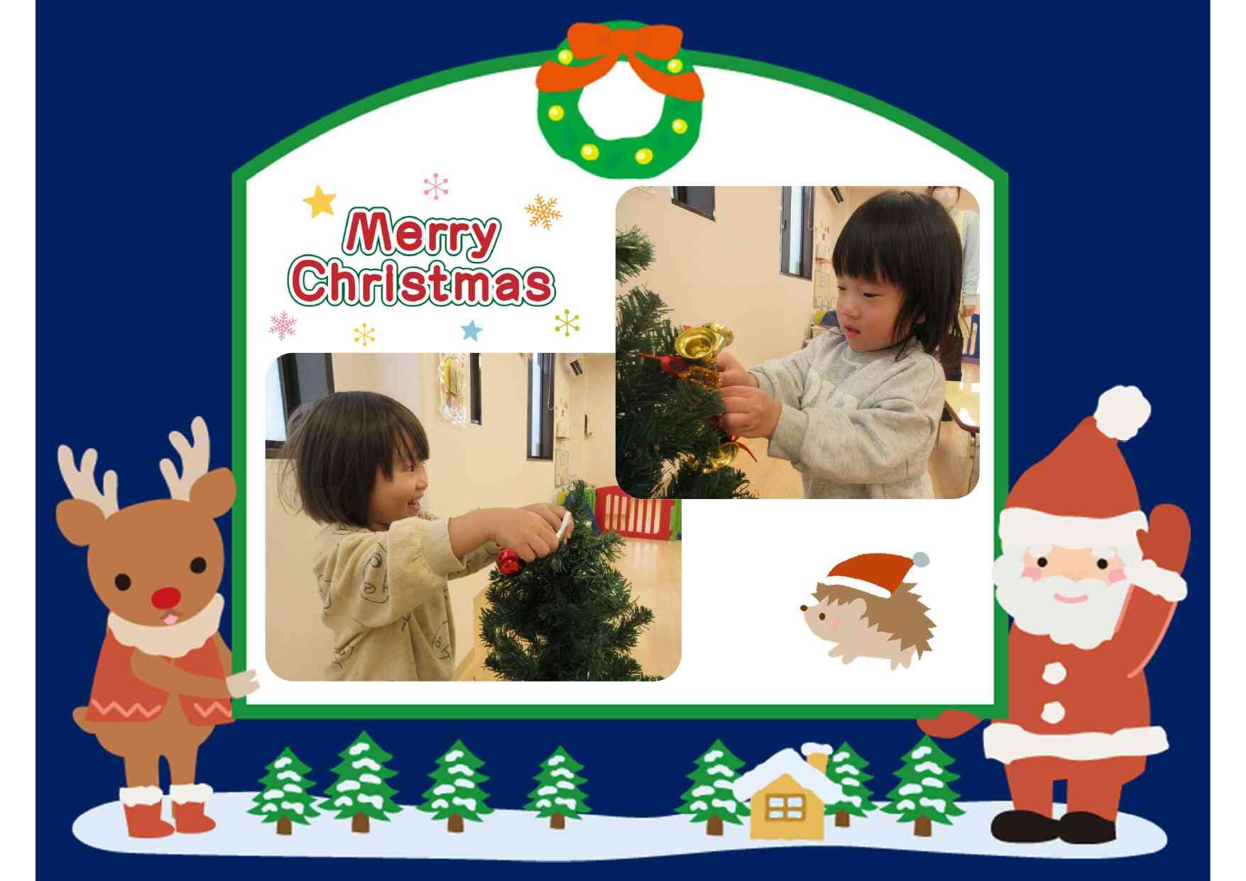 クリスマスツリーの飾りつけをしました