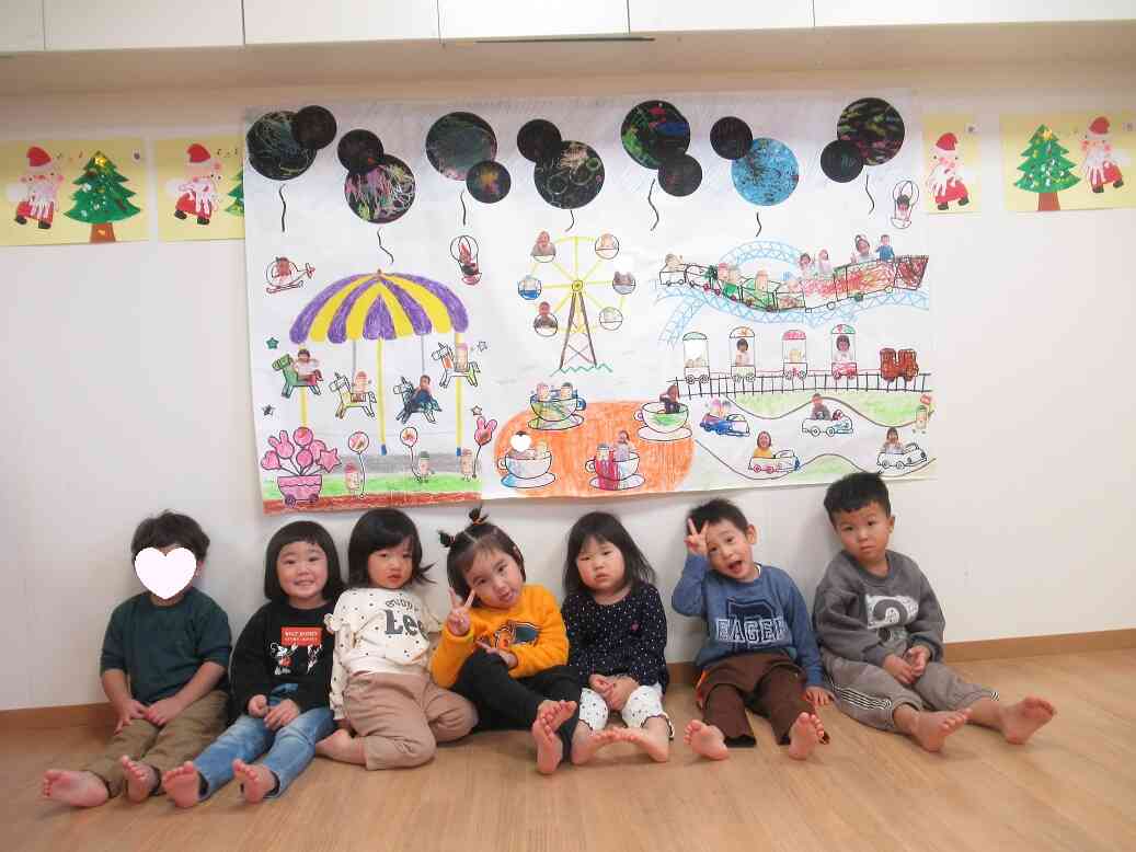 うさぎ組さんの作品の前で~♪