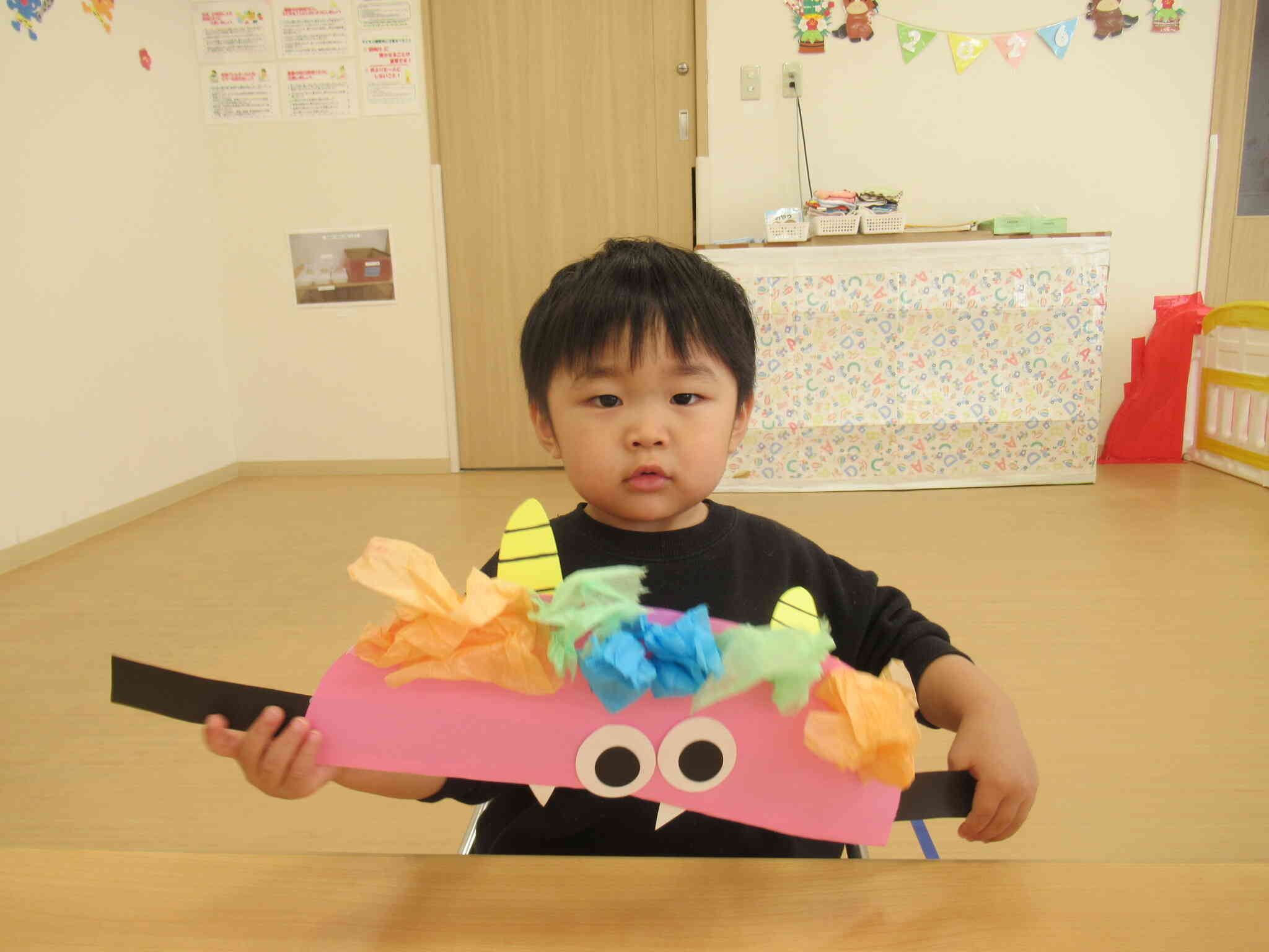 あひるぐみさんおにのお面作ったよ♪