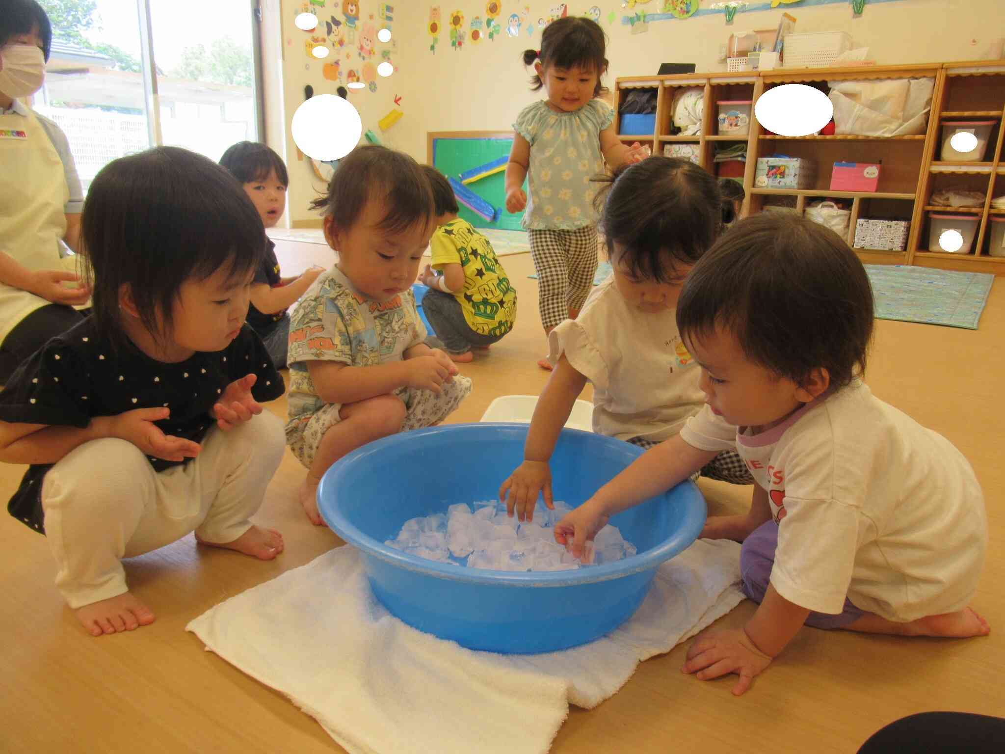 あひる組で氷遊びをしたよ♪