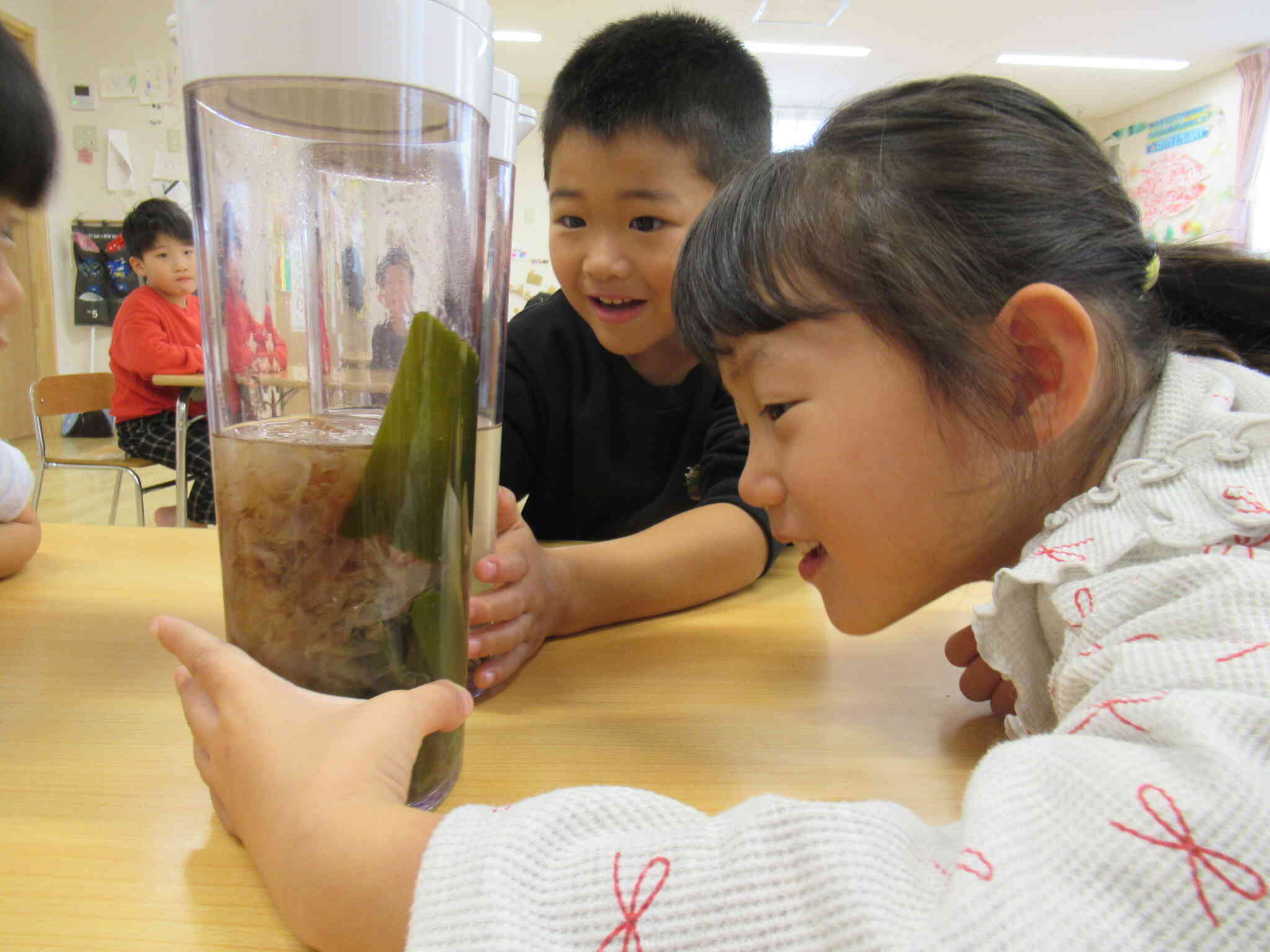 次は、昆布とかつお節のだしをとるよ！煮干しだしはどうかな？