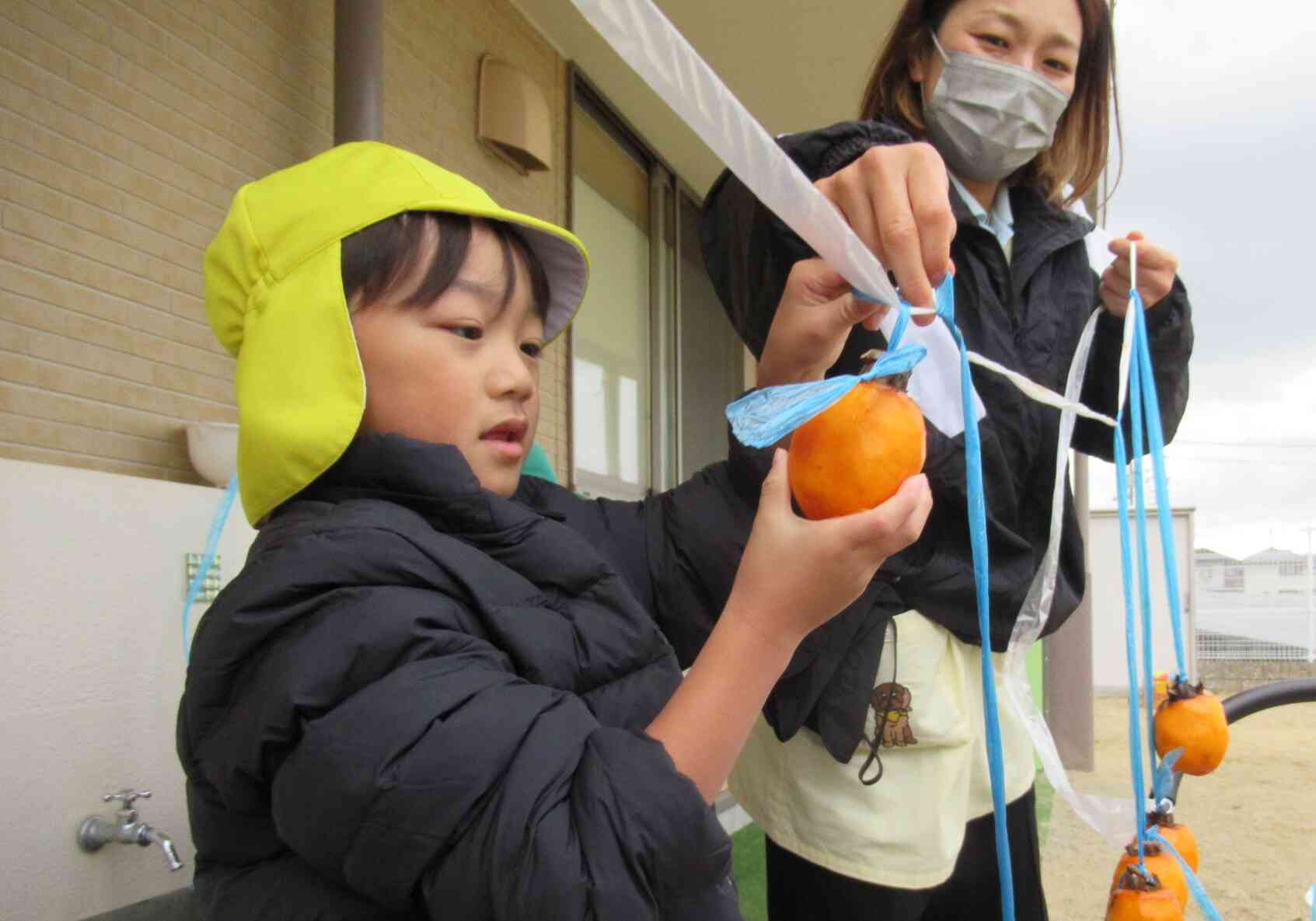 「おおきいな～！」とじっくり観察！干したら大きさは変わるのかな？