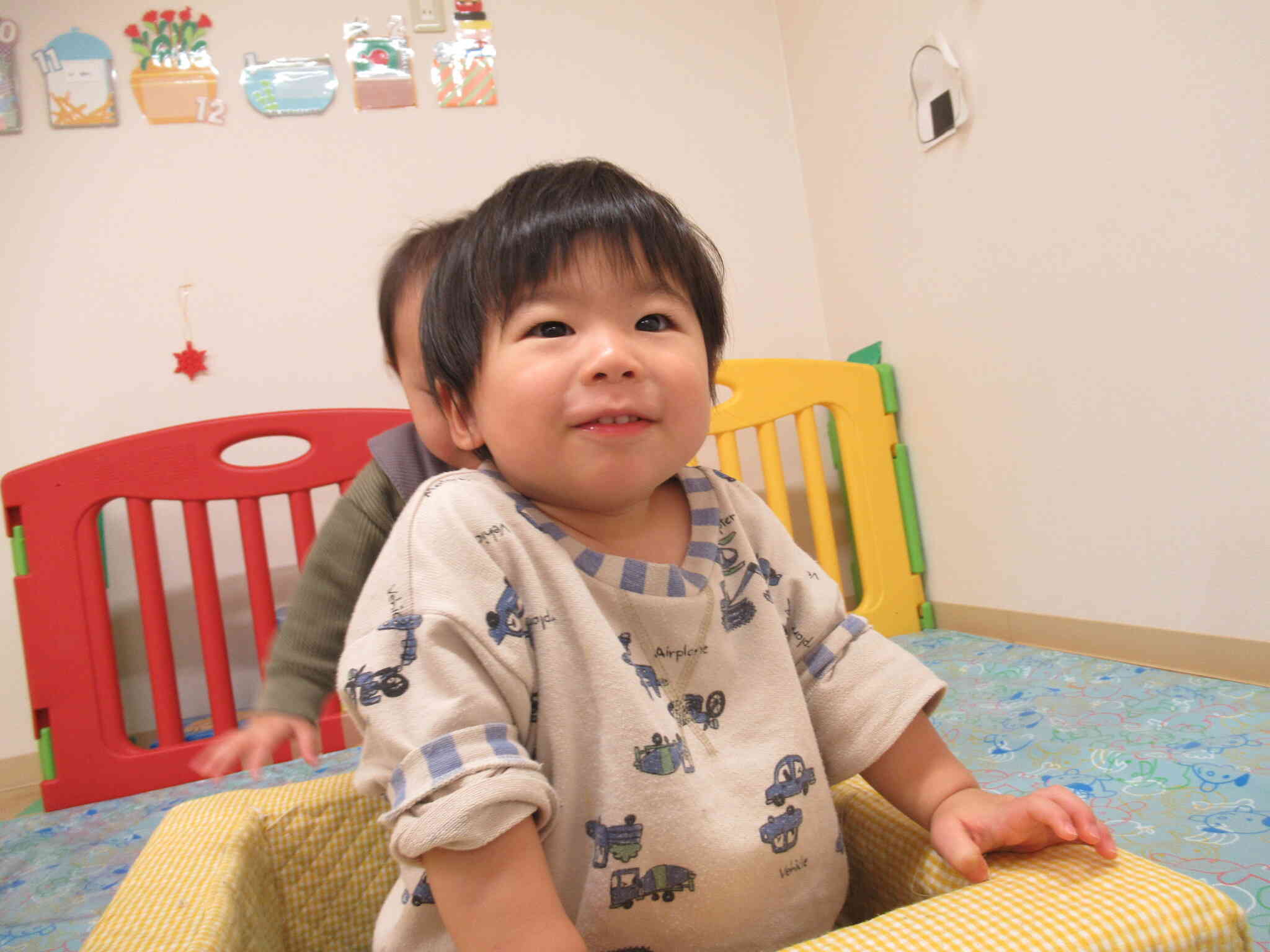 この中に座るのがお気に入りなんだ～♪