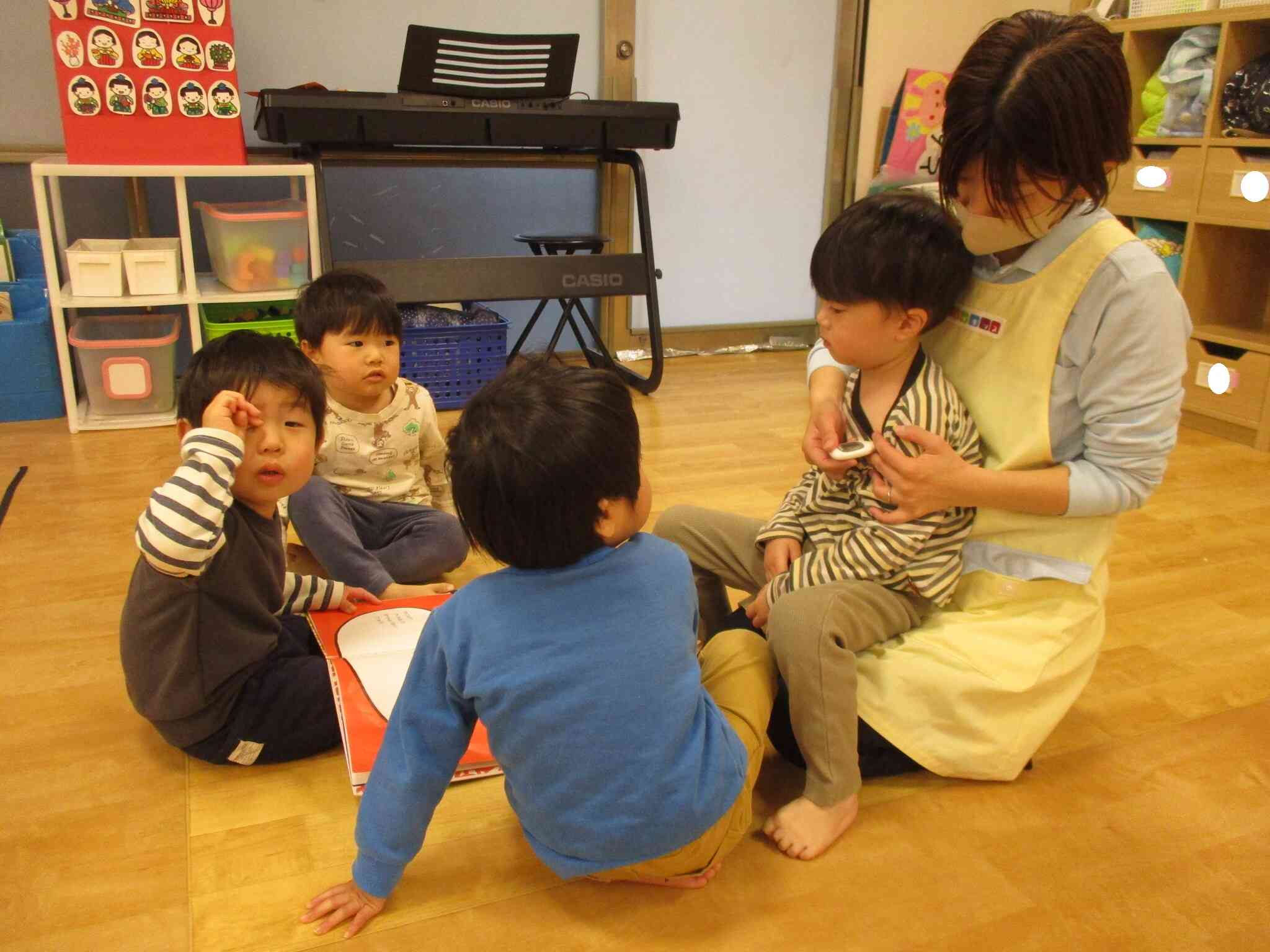 お昼寝明けの検温