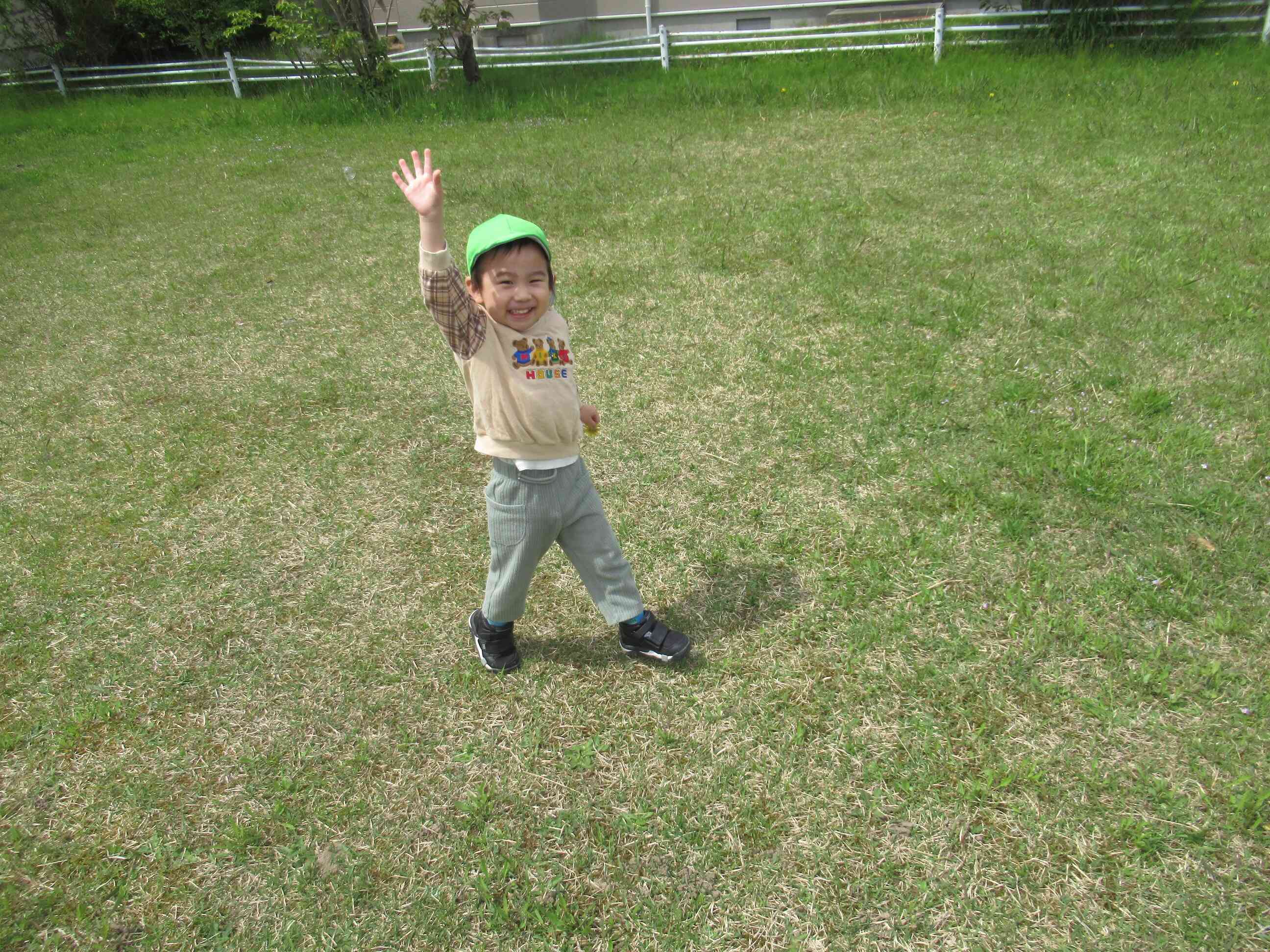 しゃぼん玉こっちだよー！