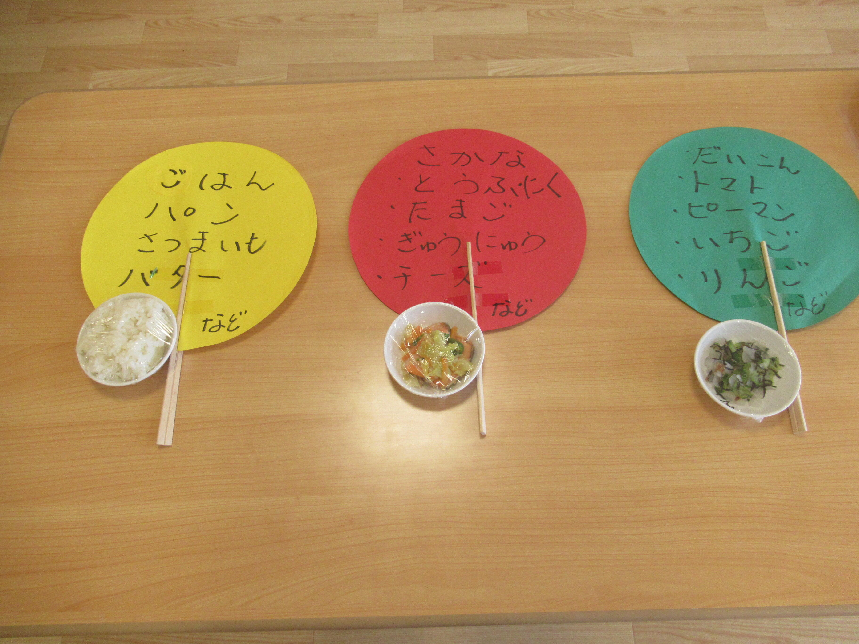 食品の3食色分け・どんな働きがあるのかな