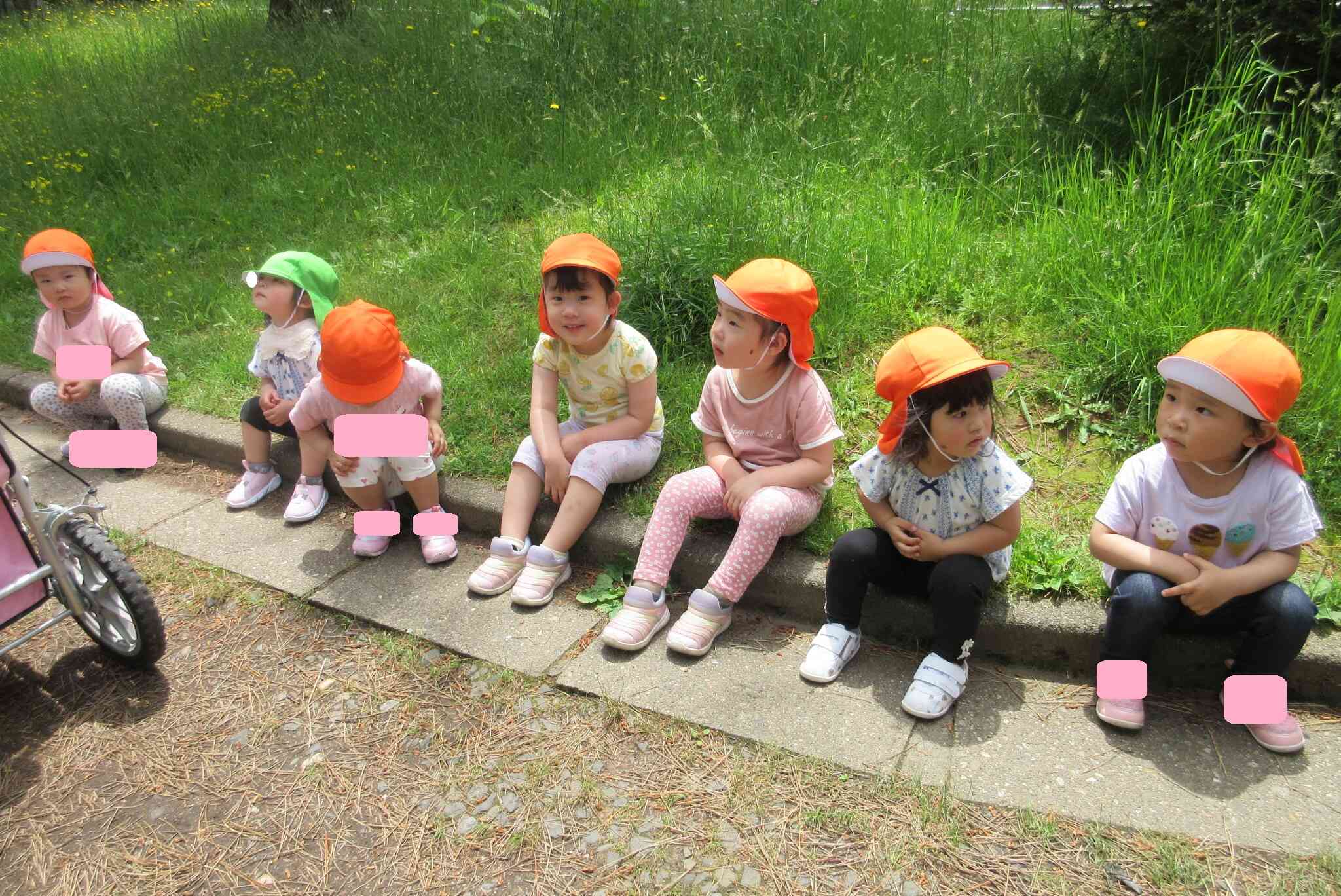みんなでお茶タイム…きちんと座って待っていました