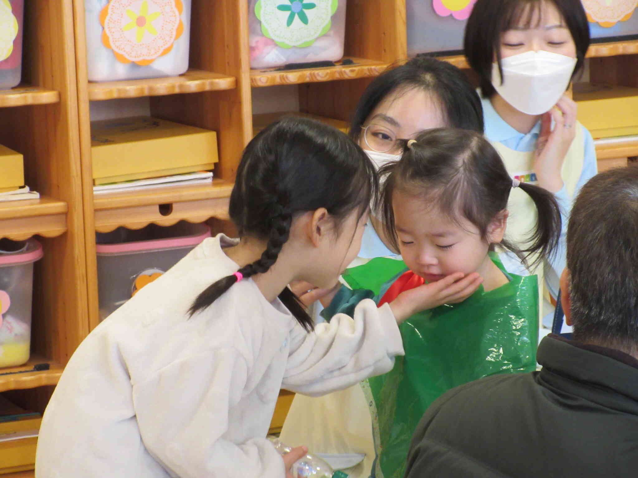 「頑張ったね」とお姉ちゃんが褒めてくれました。