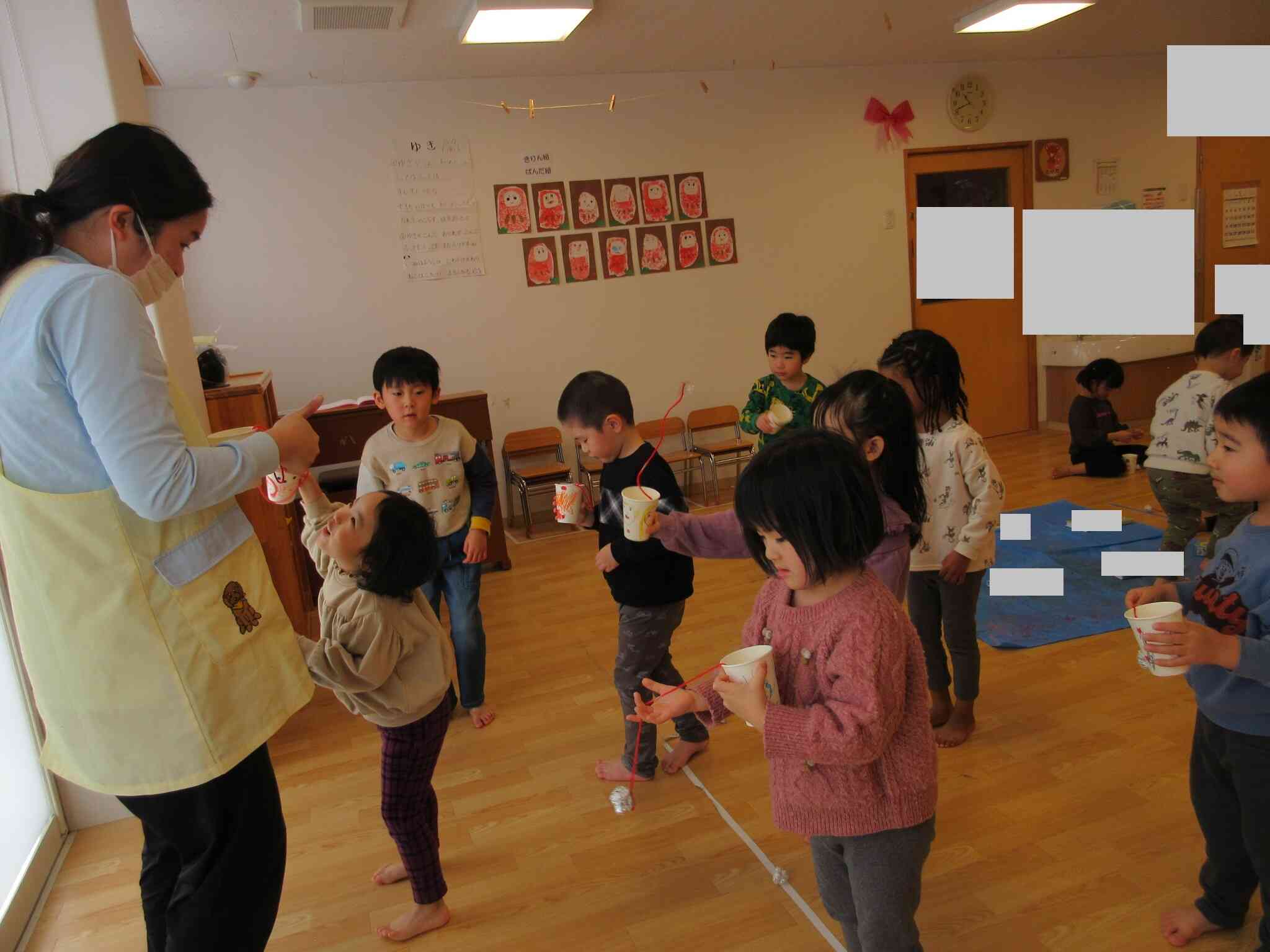 みんなでけん玉に挑戦！