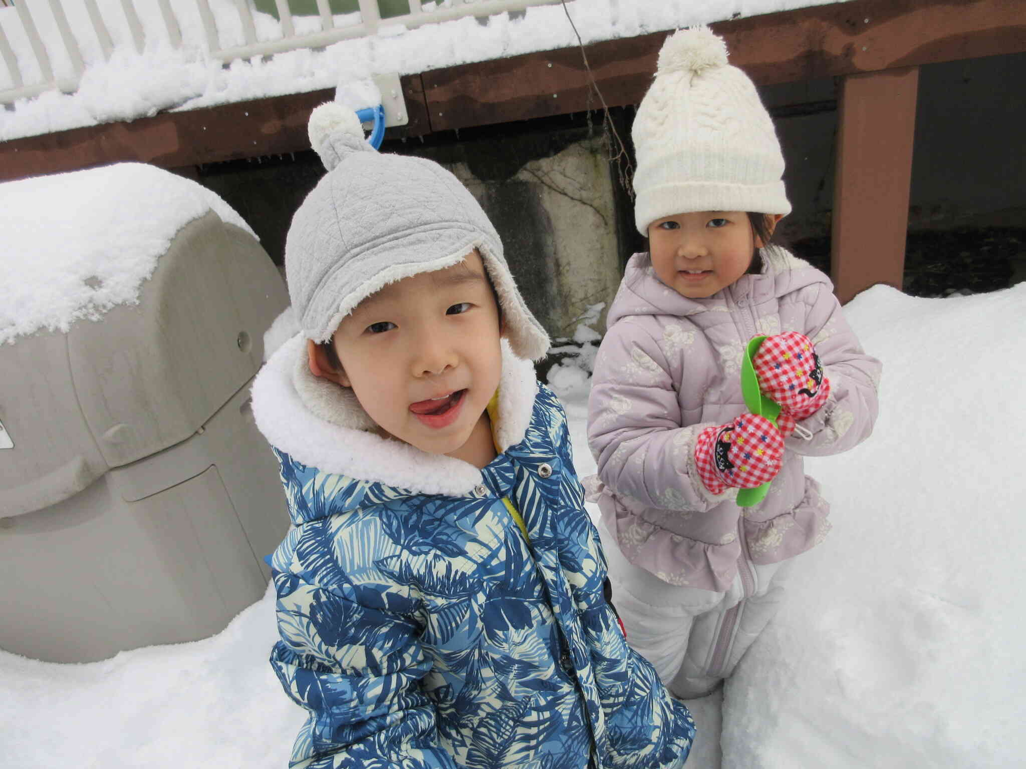 一緒に遊ぼうと仲良く遊んでいます。