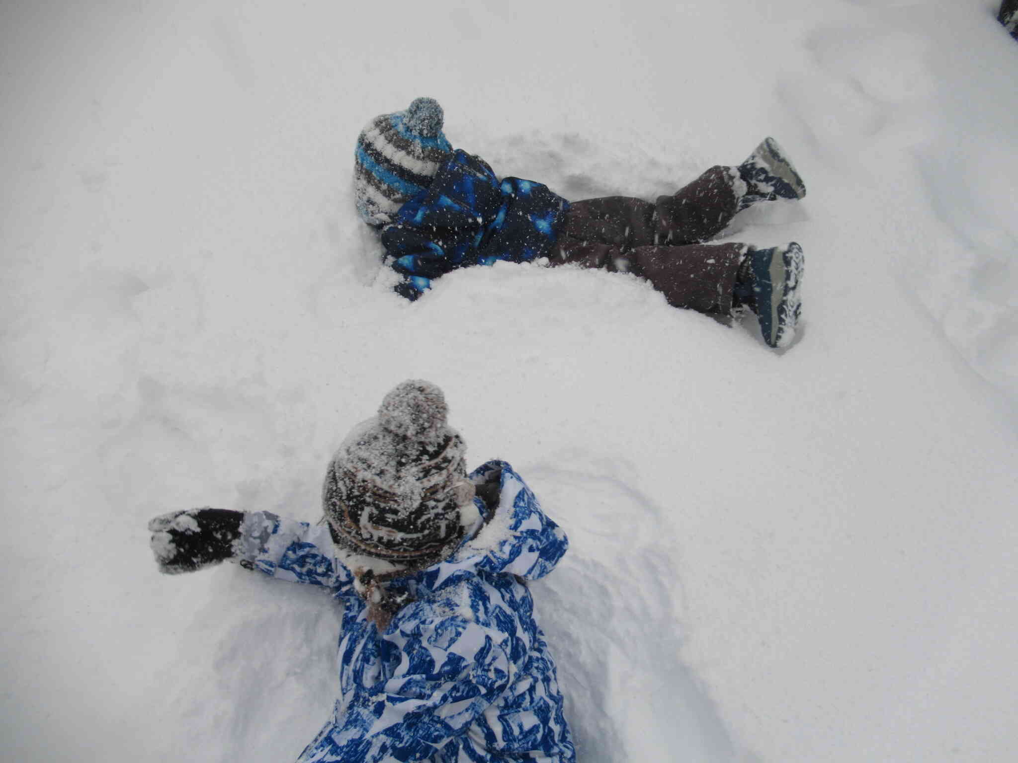 雪がふわふわ。気持ちいいなぁ。