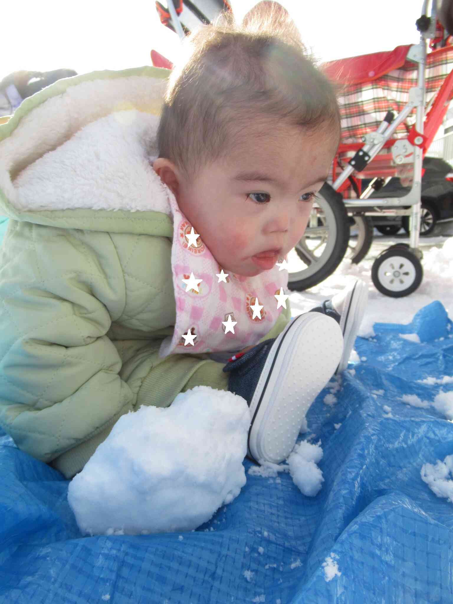 雪って冷たいね！