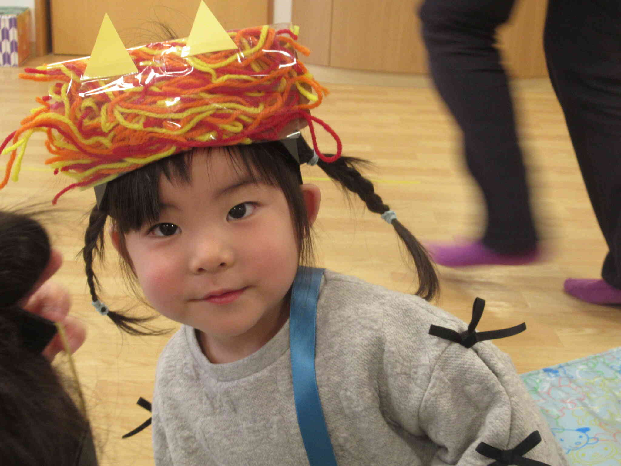 これから鬼をやっつけるよ。と伝えると「うん」とお返事していました。