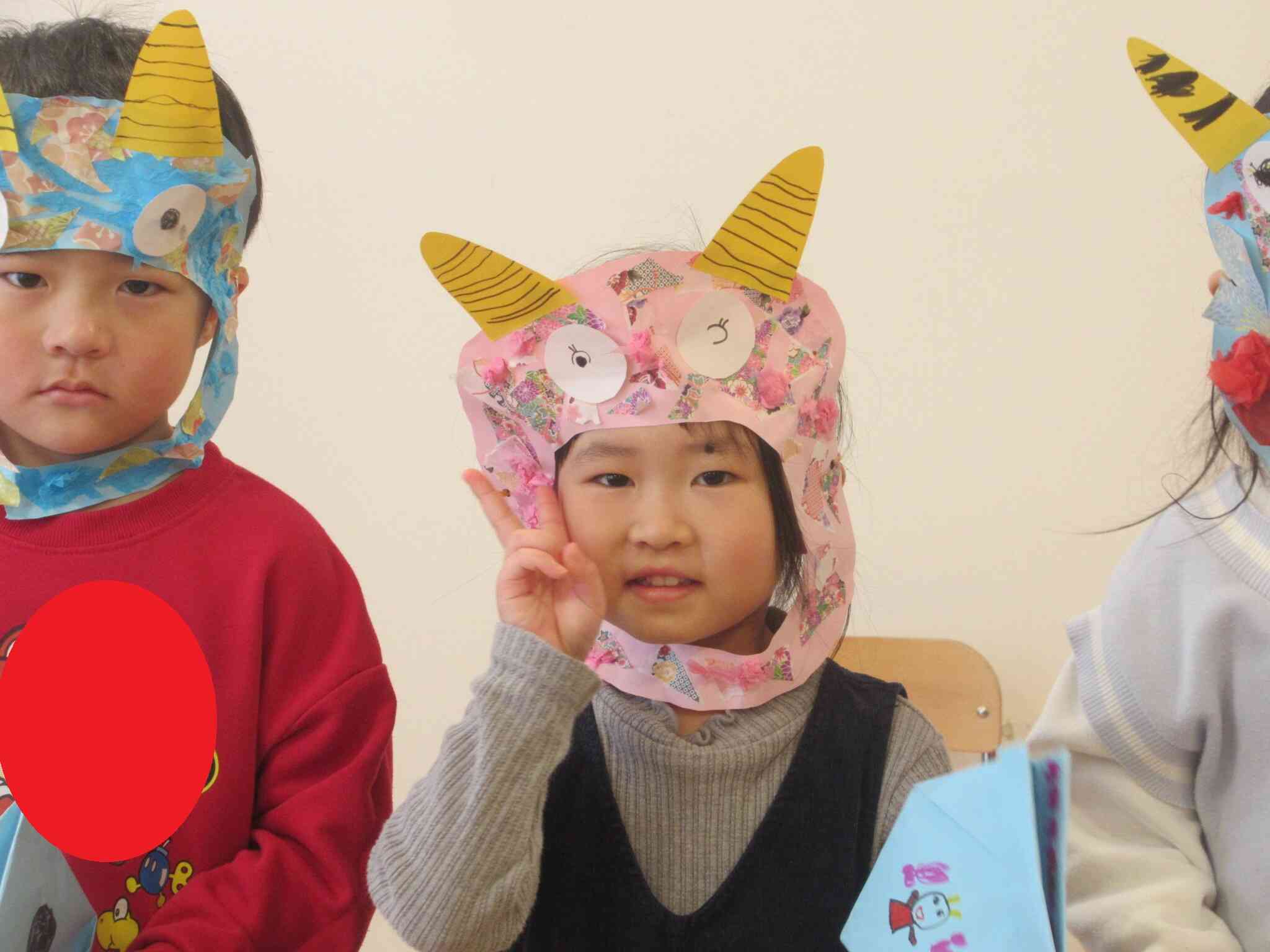 豆まきの豆を入れる箱も自分で作りました。