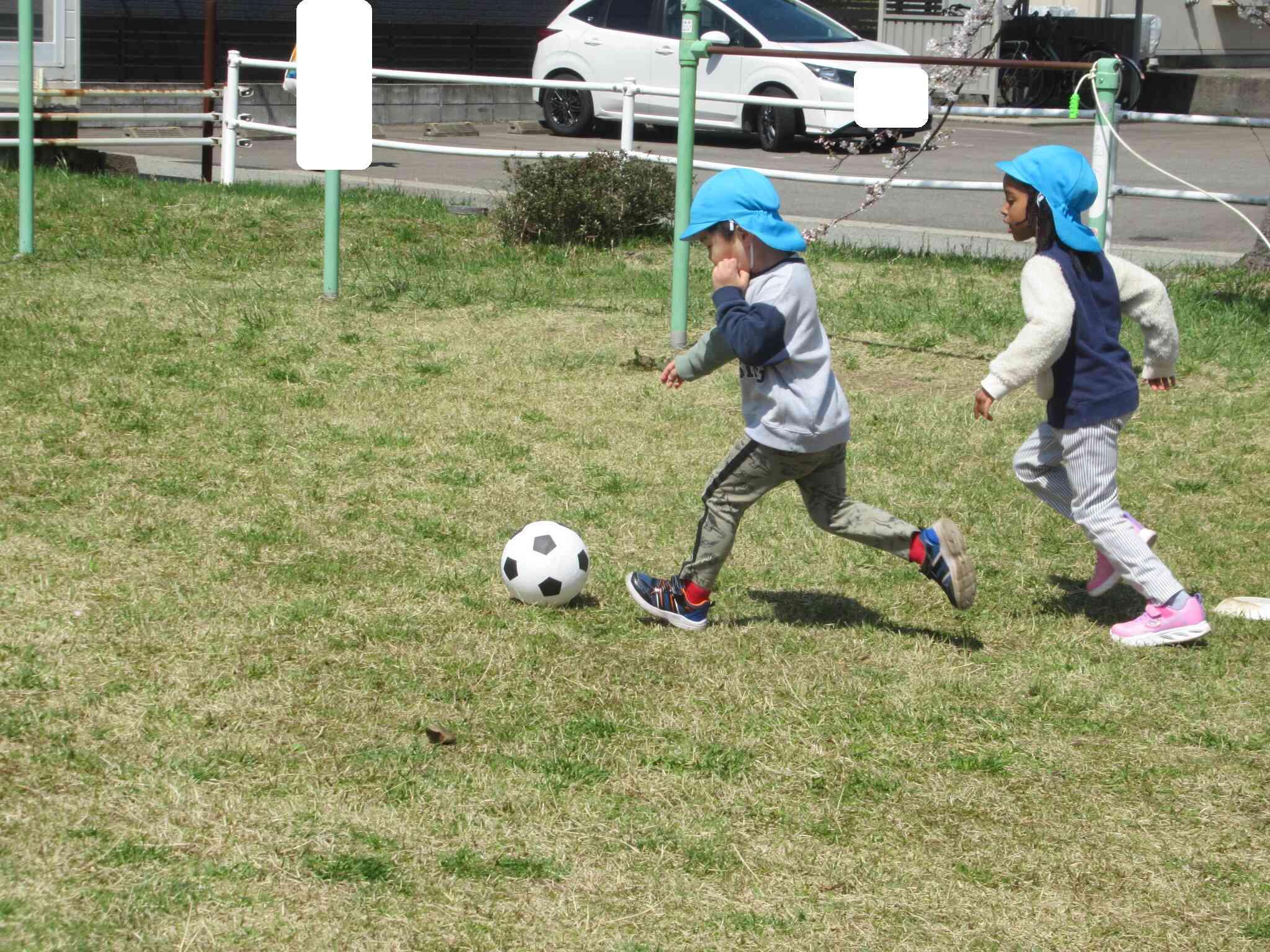 ボールを追いかけて…