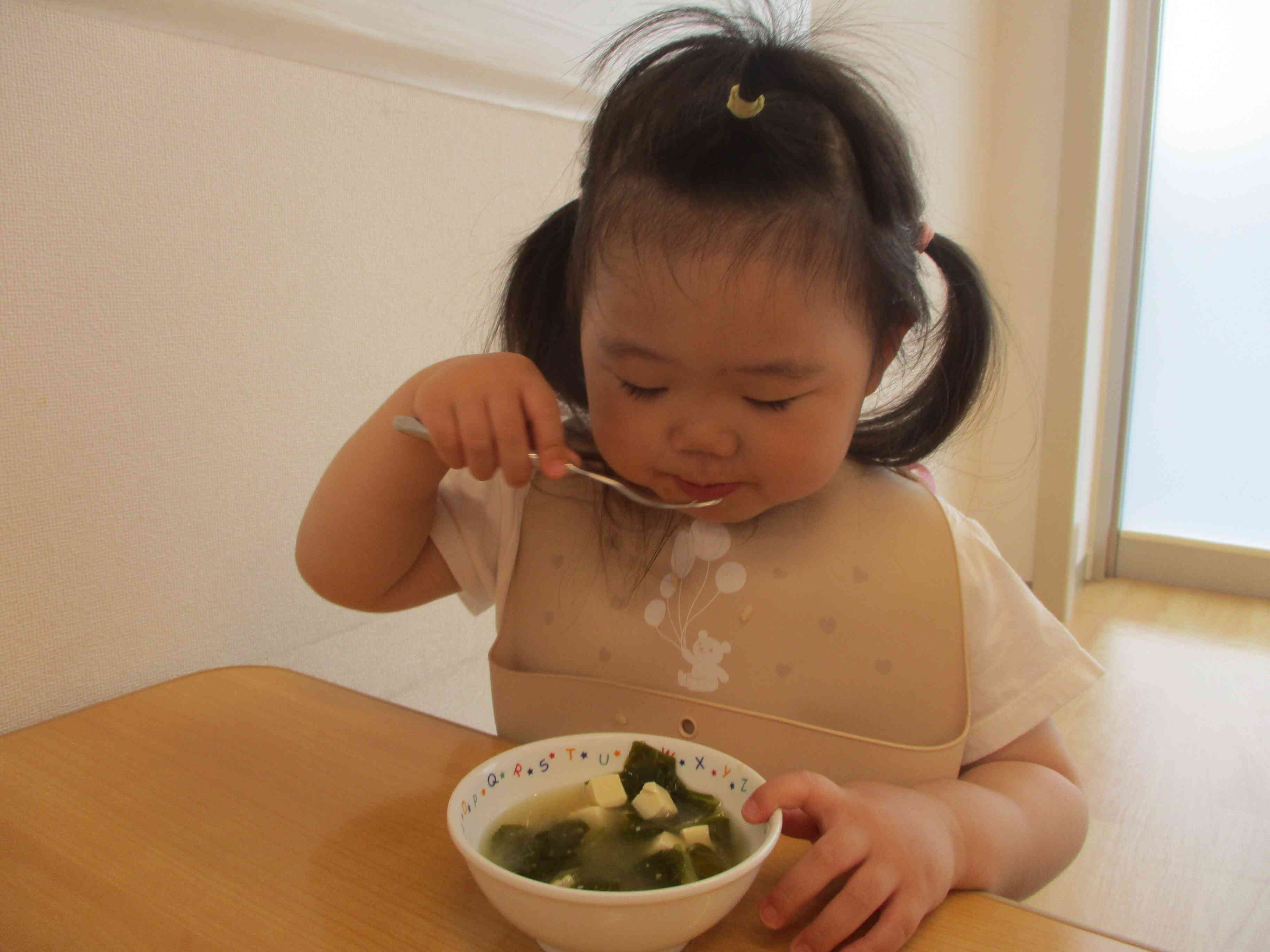 小松菜と豆腐のお味噌汁♪