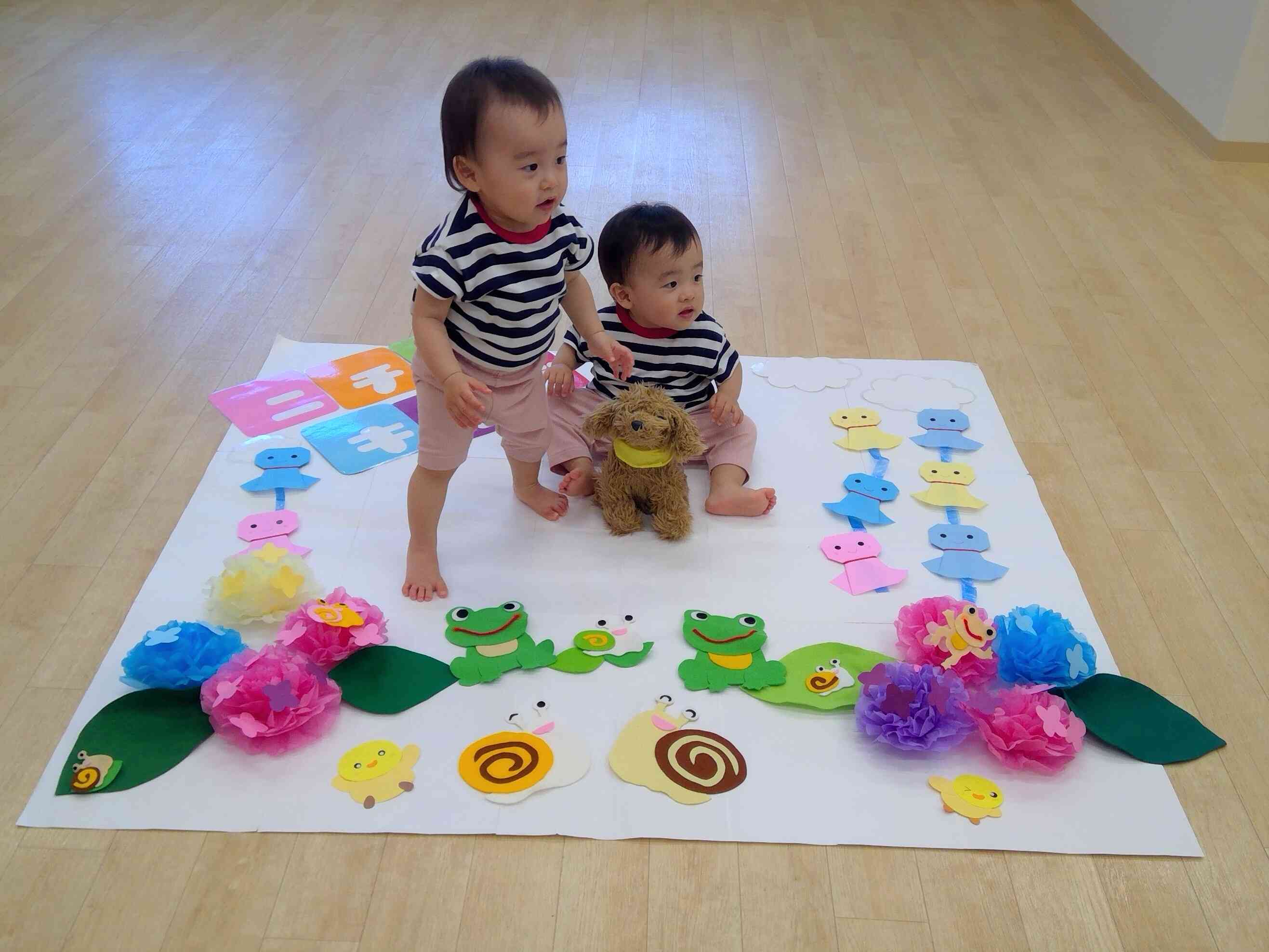 6月 寝相アート｜ニチイキッズ青い森保育園｜ニチイキッズ