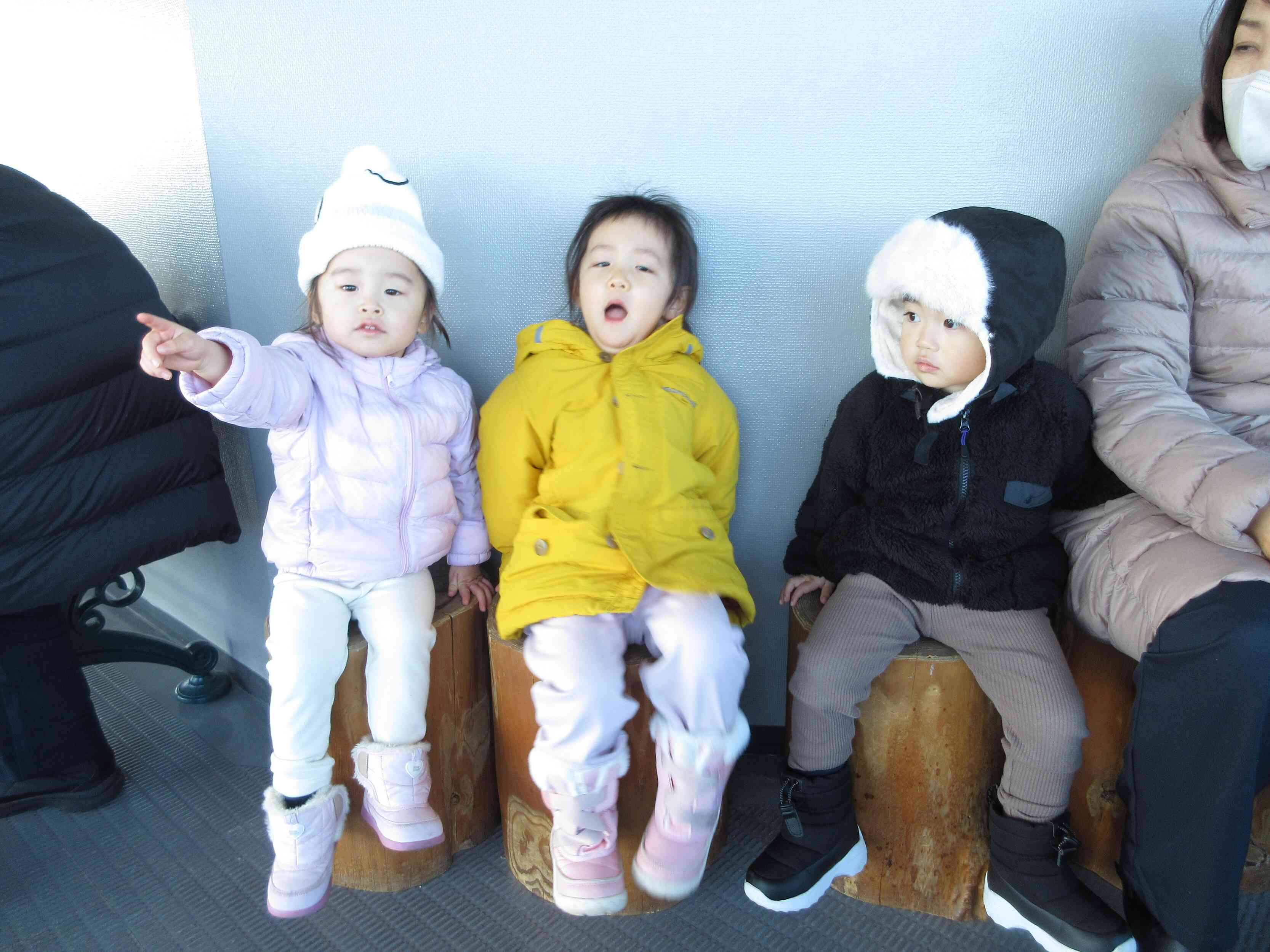 みんなで座ってみたよ！