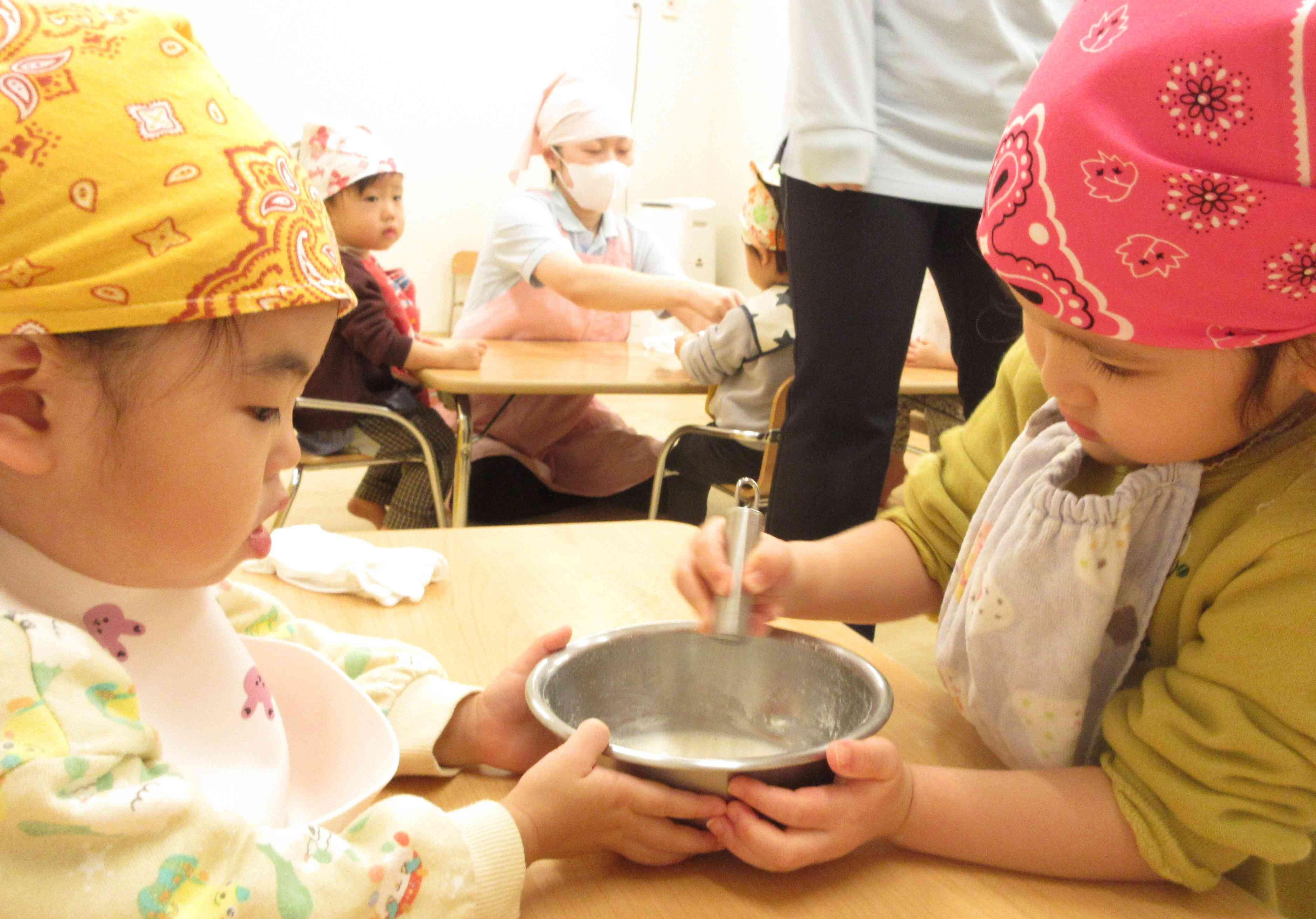 あひる組さんとうさぎ組さん協力して頑張ったよ