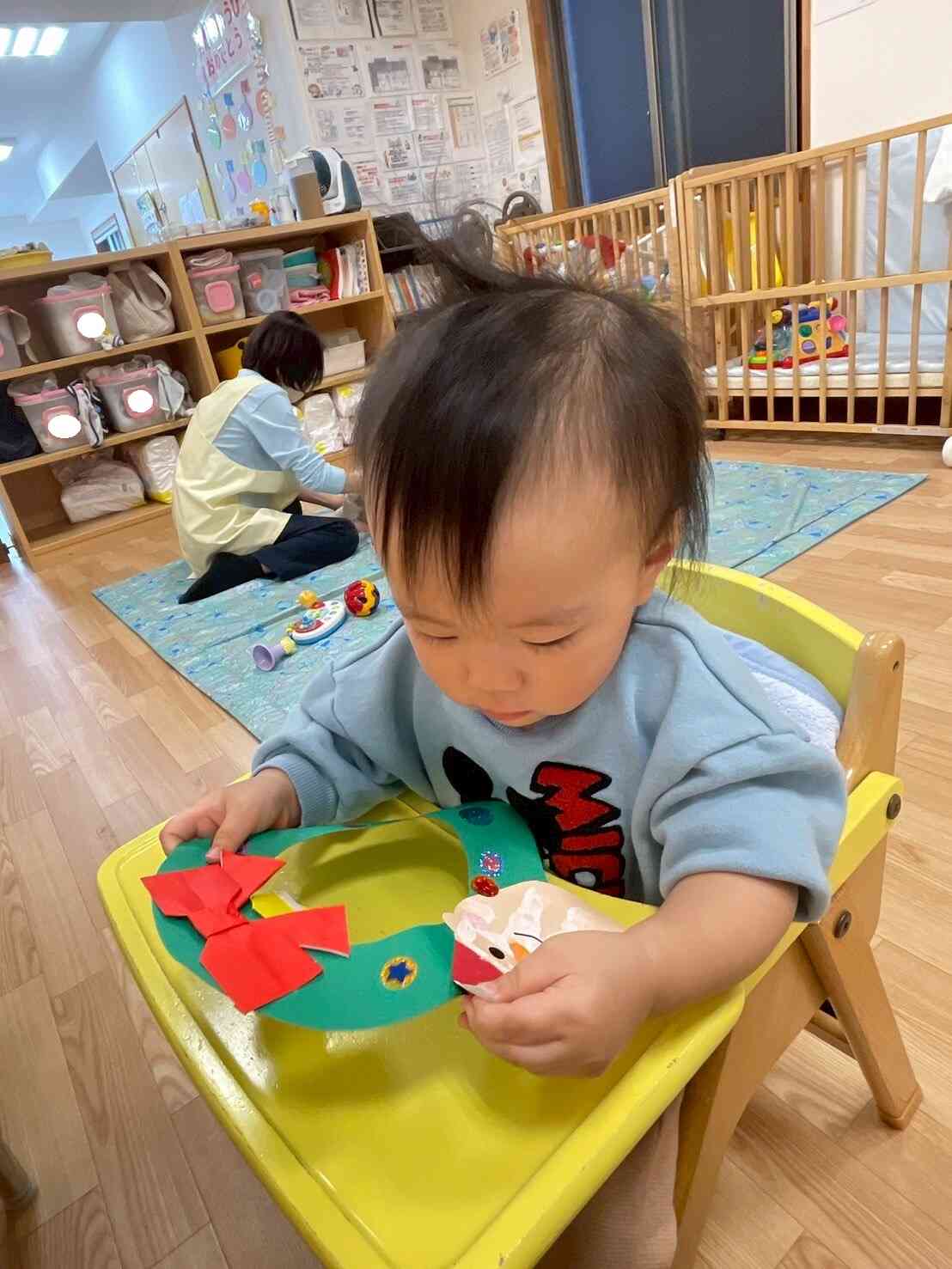 サンタさんを見つめています!(^^)!