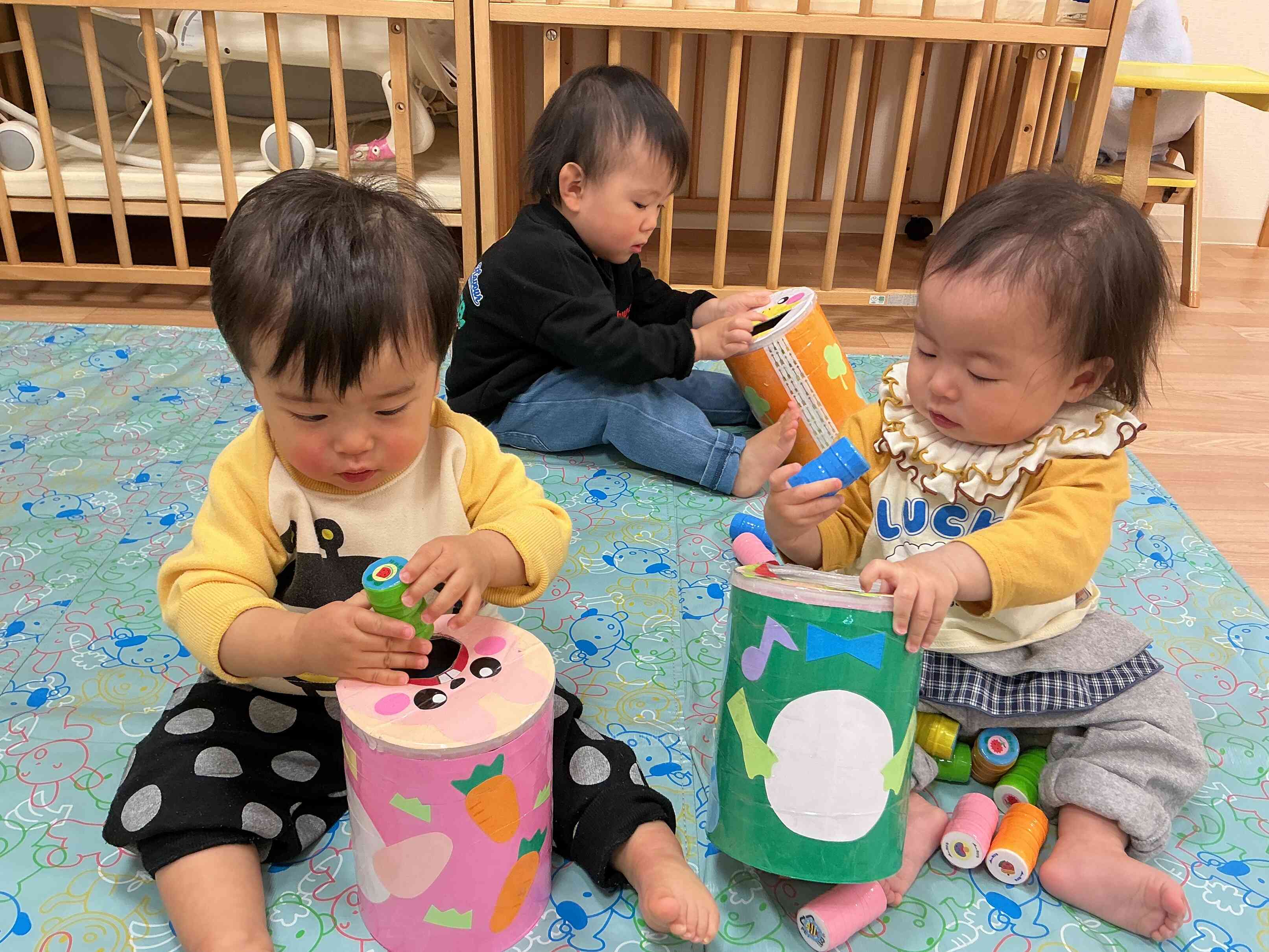 ポットン遊びをしました(^^♪