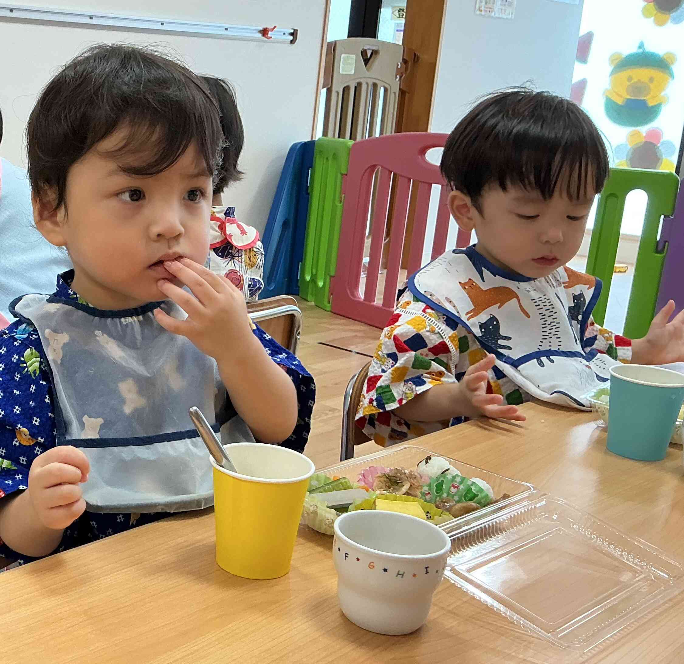 夏祭り　お弁当を食べました♪
