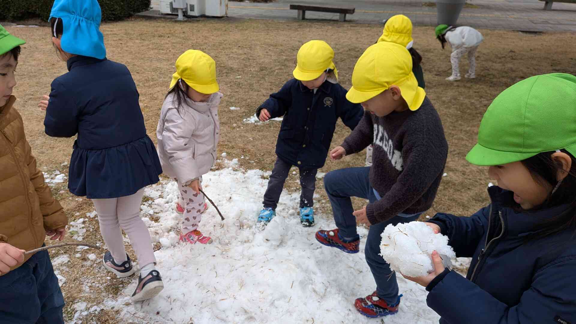 雪の山になってる！