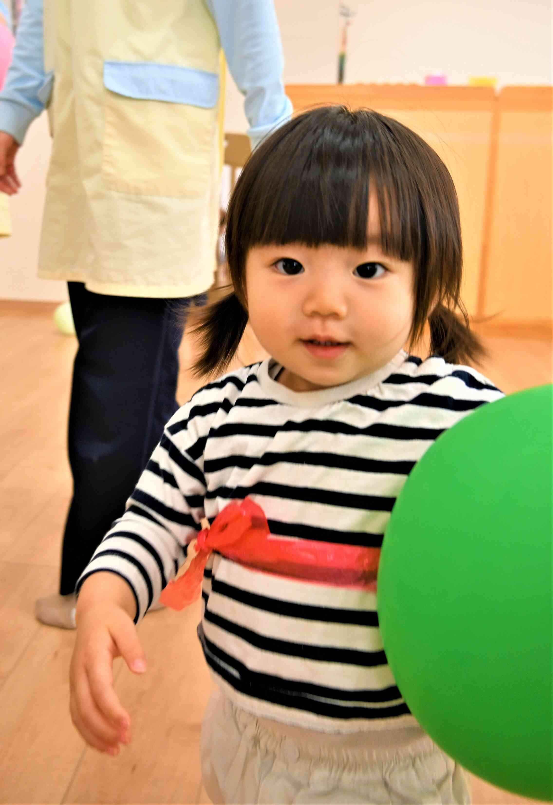 風船を腰に巻いて^^