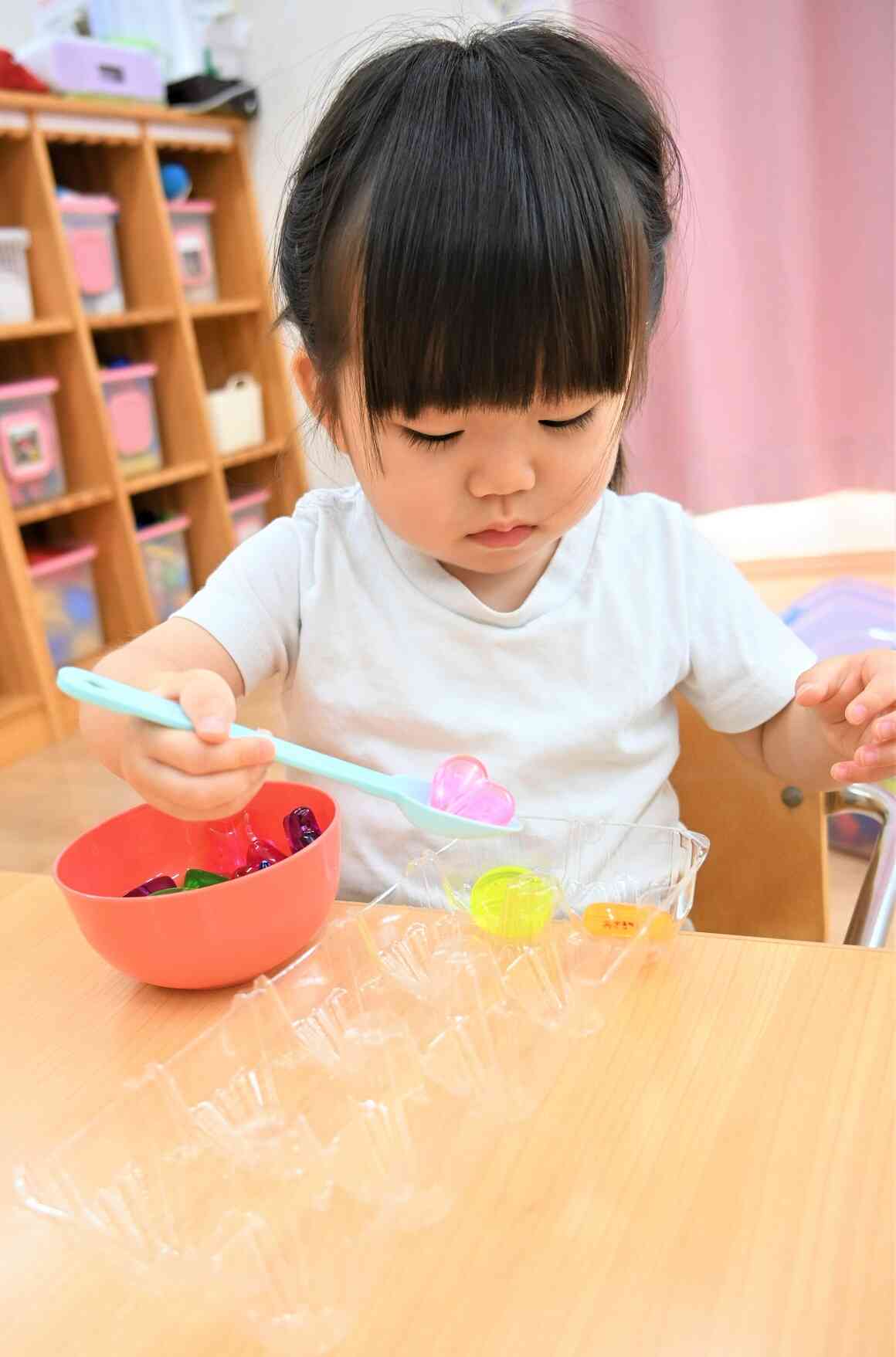 一つずつ入れるのに挑戦☆