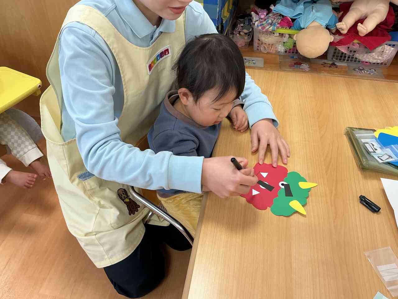 口はペンで描いたよ