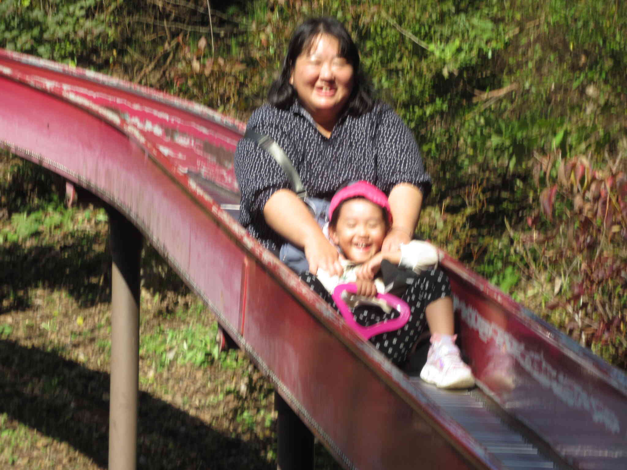 ローラーすべり台楽しいね！