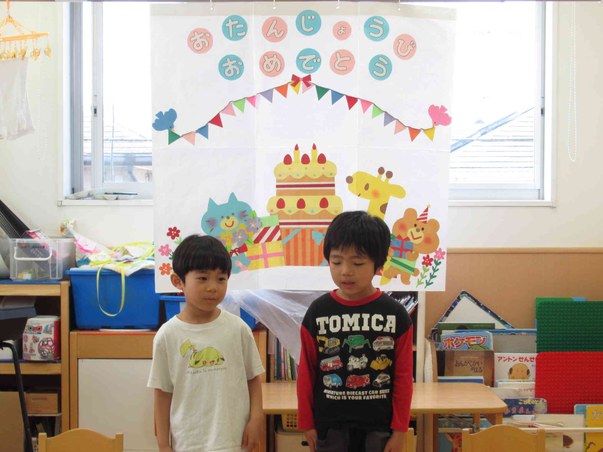 きりん組のお友だちにごあいさつをお願いいたしました！