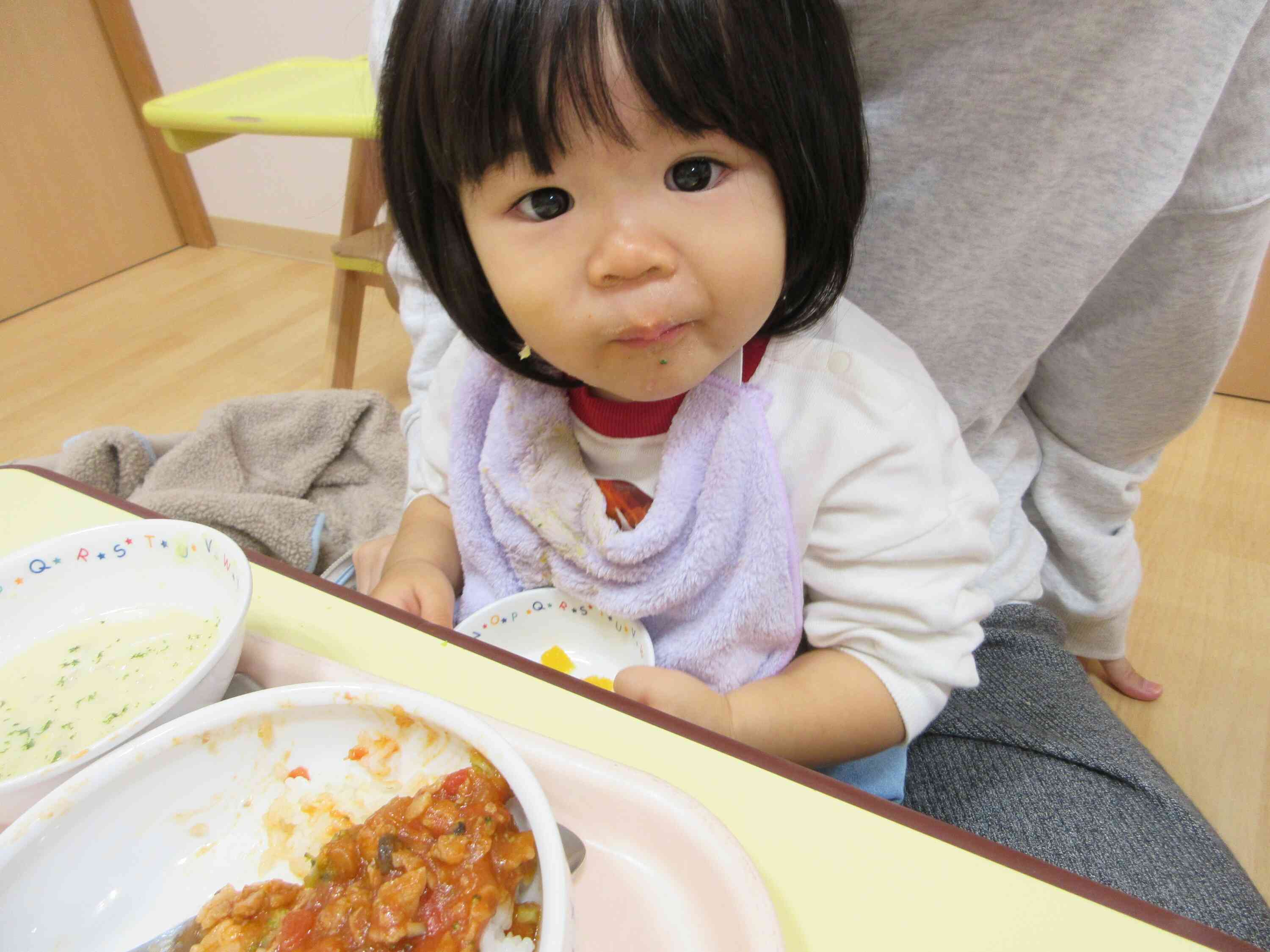 初めての給食タイム！