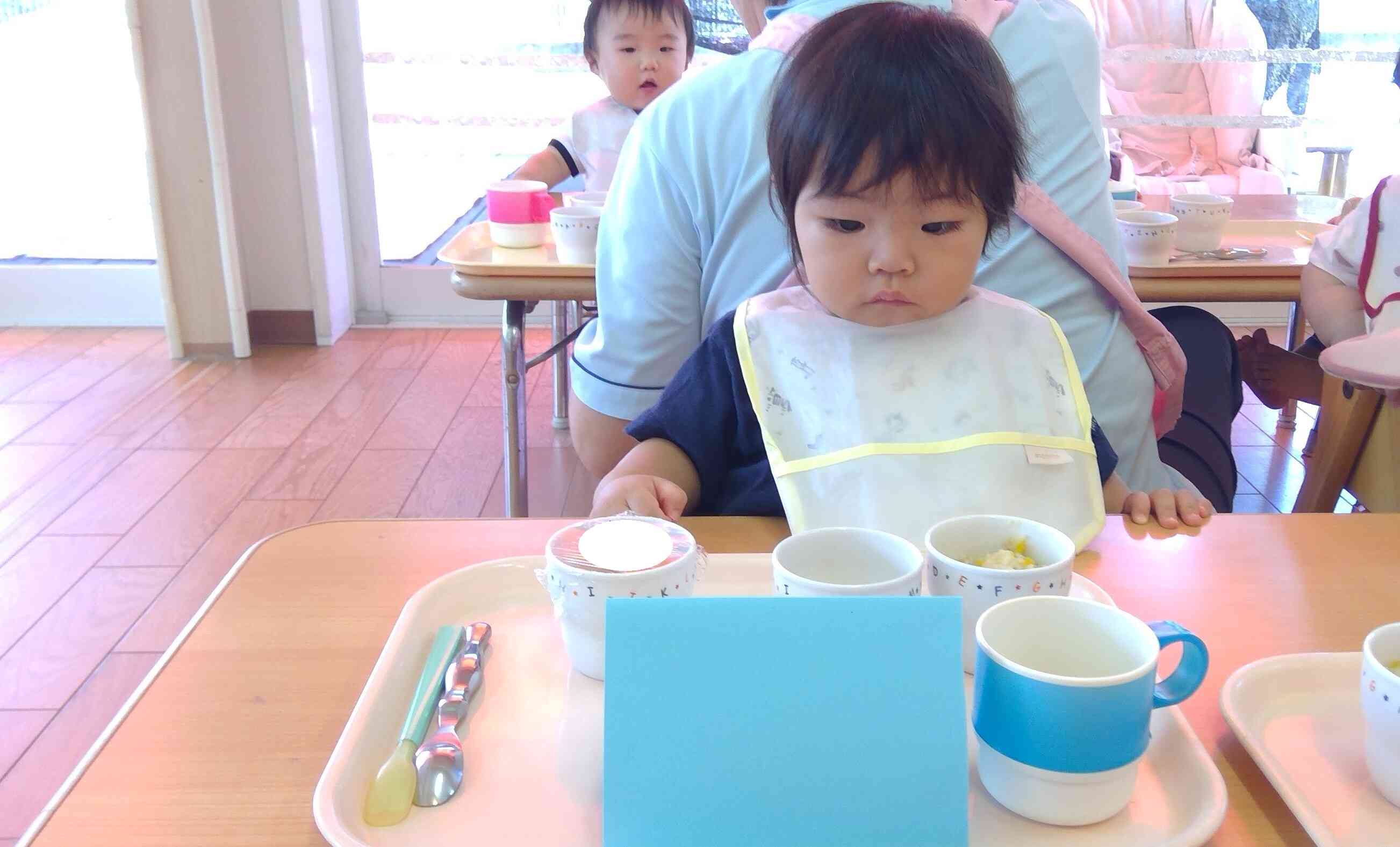可愛いお写真を見つめるおともだち。
