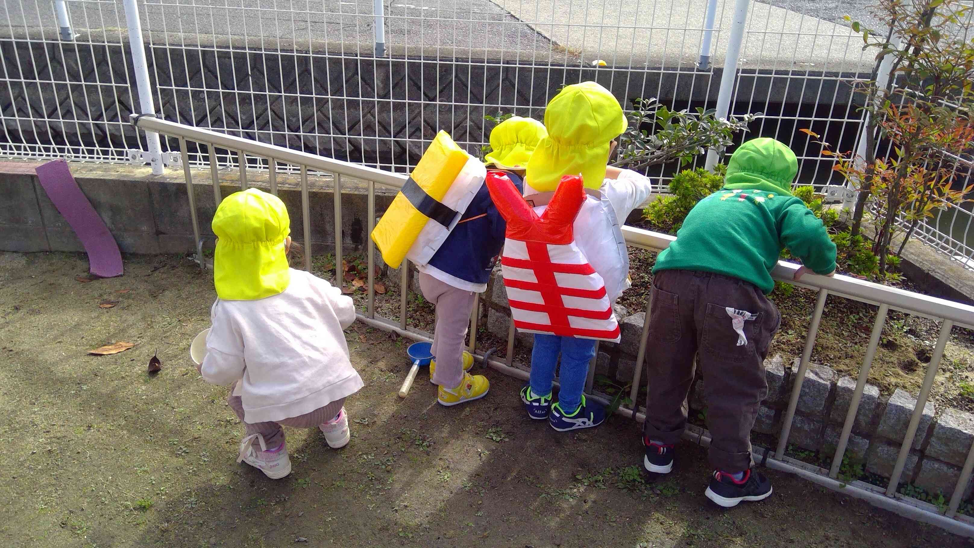 みんな一緒に虫探し。