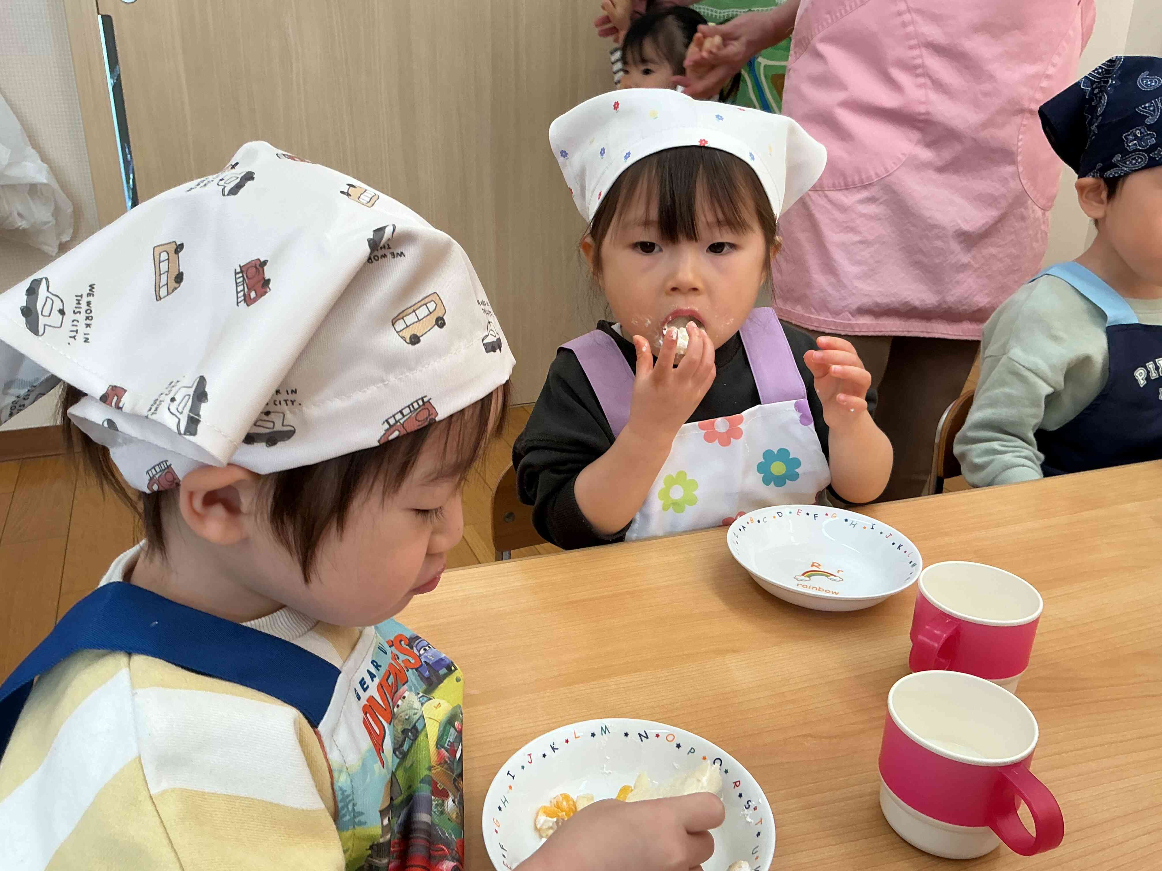 恵方ロール、子ども達に大人気で、みんないっぱい食べましたよ。