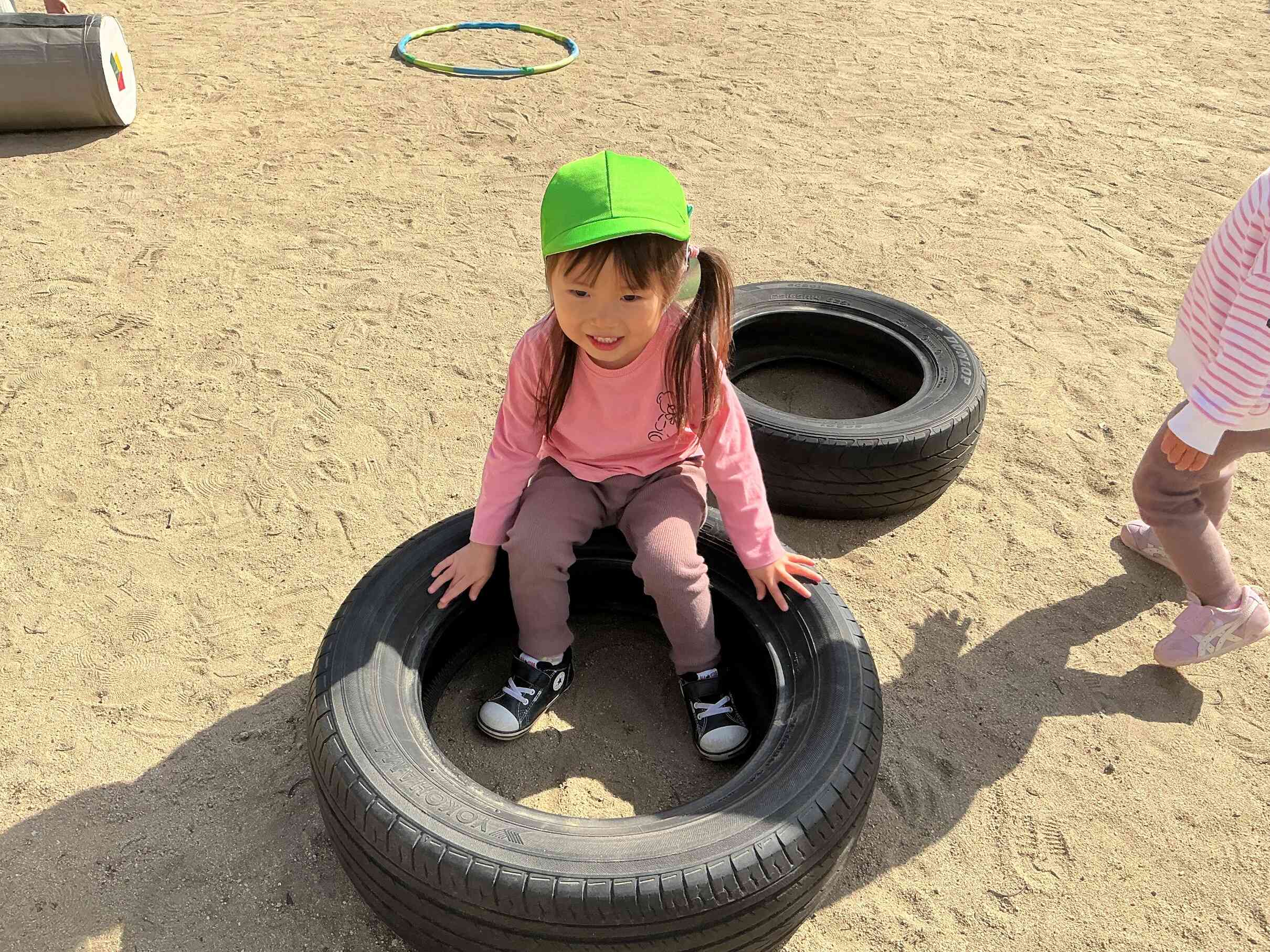 タイヤのお家、ニコニコで休憩タイム。