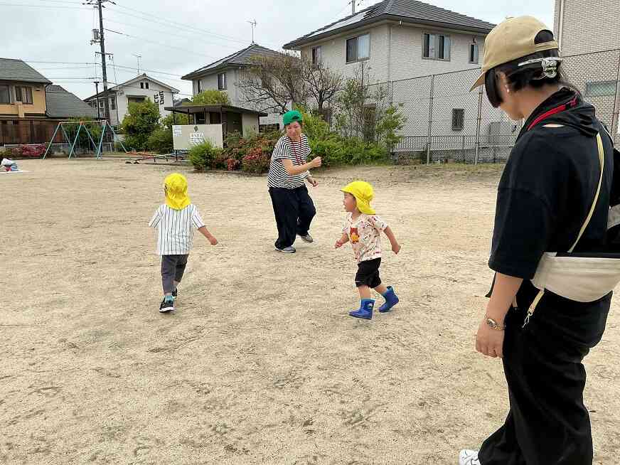 ママと一緒によーいドン