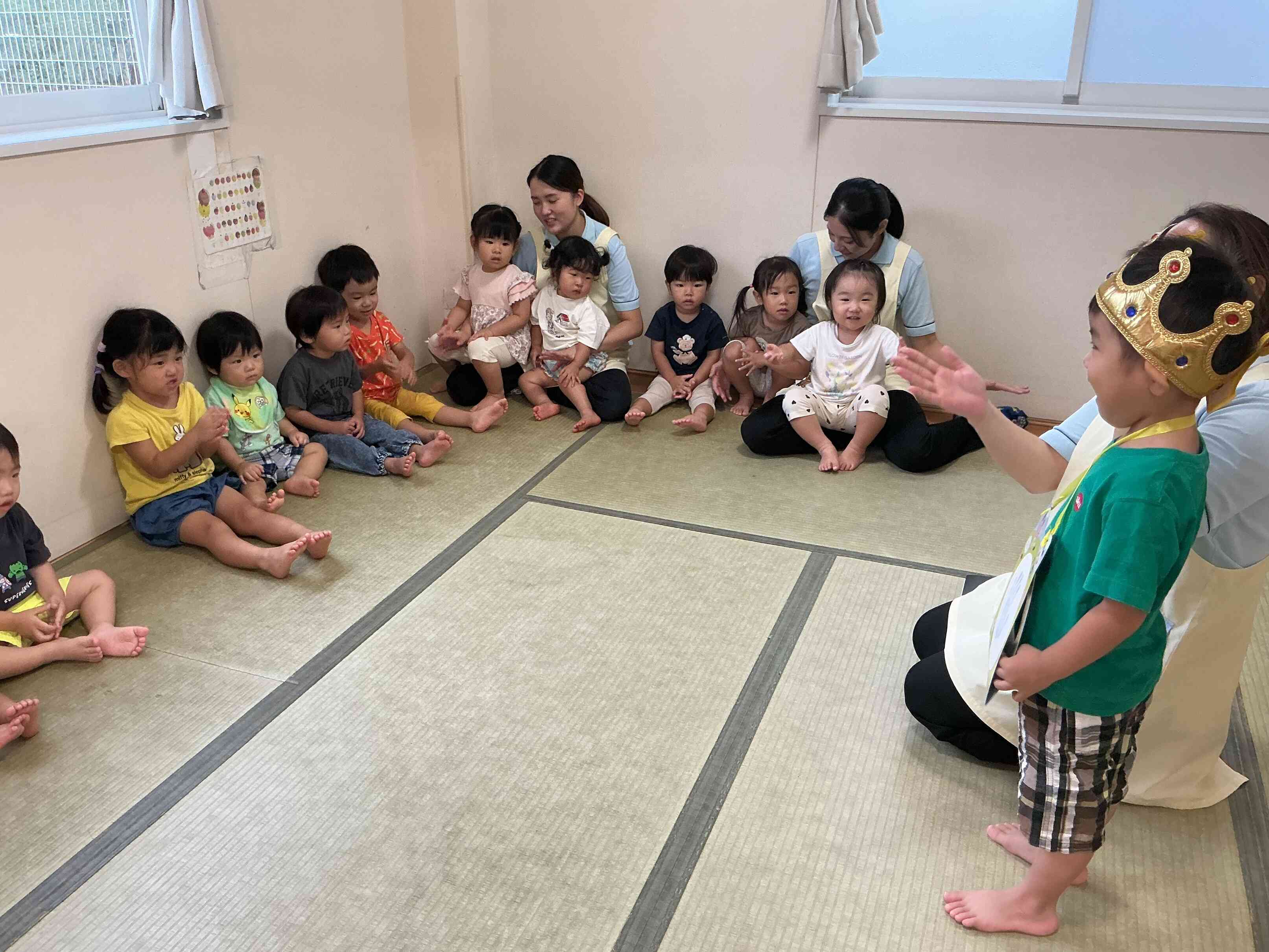 「たんたんたんたんたんじょうび」、みんなからお歌のプレゼント。
