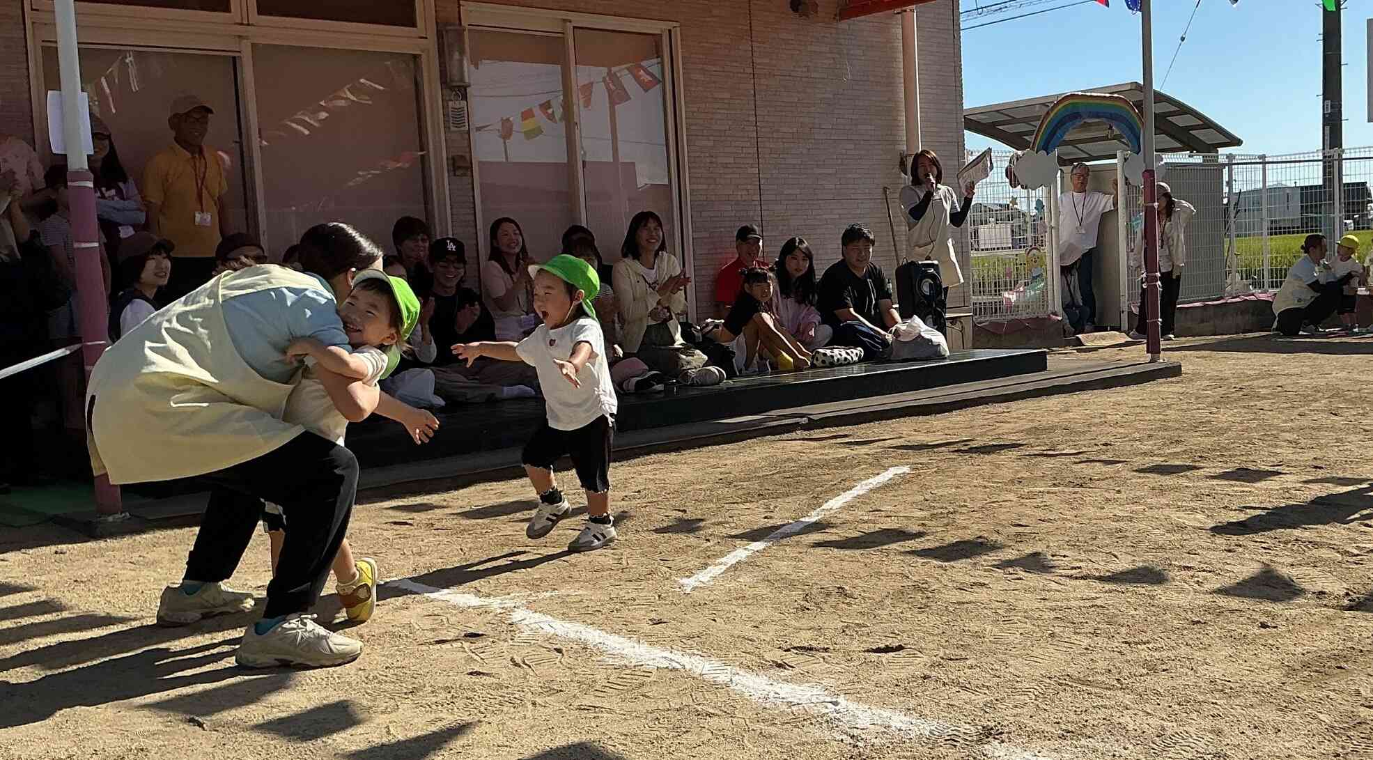 大好きな先生のところまで、「よーいドン」