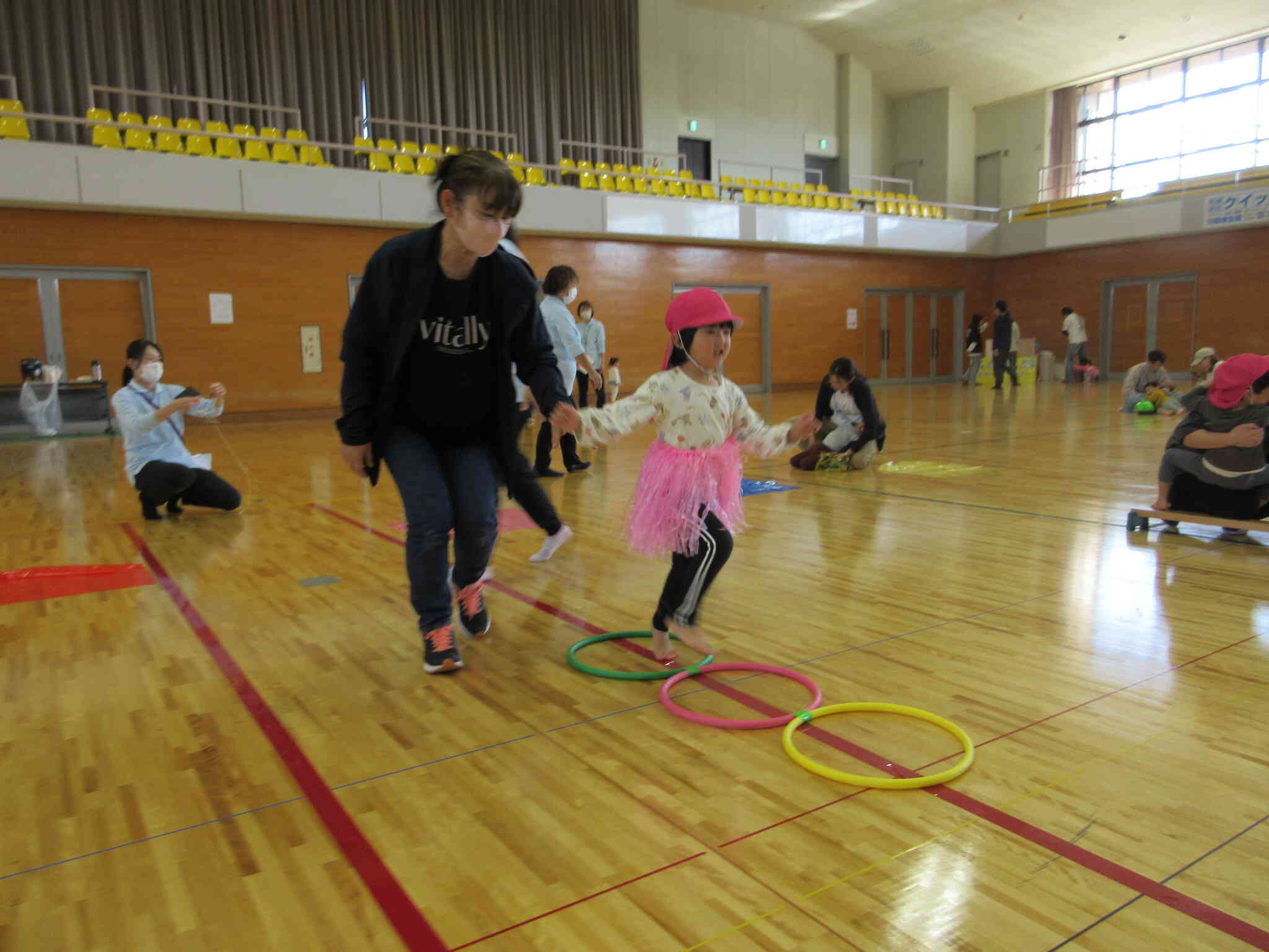 親子競技では次のアイテムに行くまで、いろんなコースがありました。