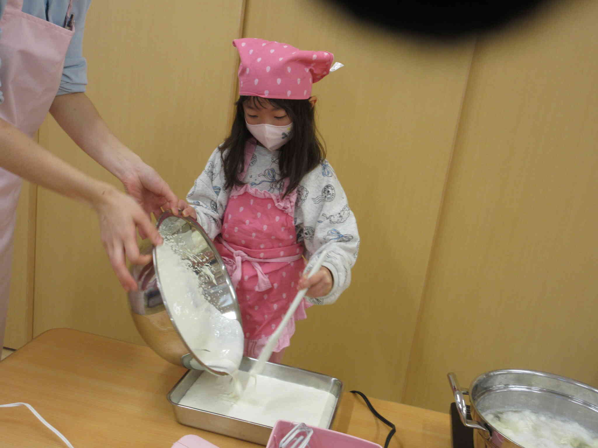 バットに入れて固めるよ