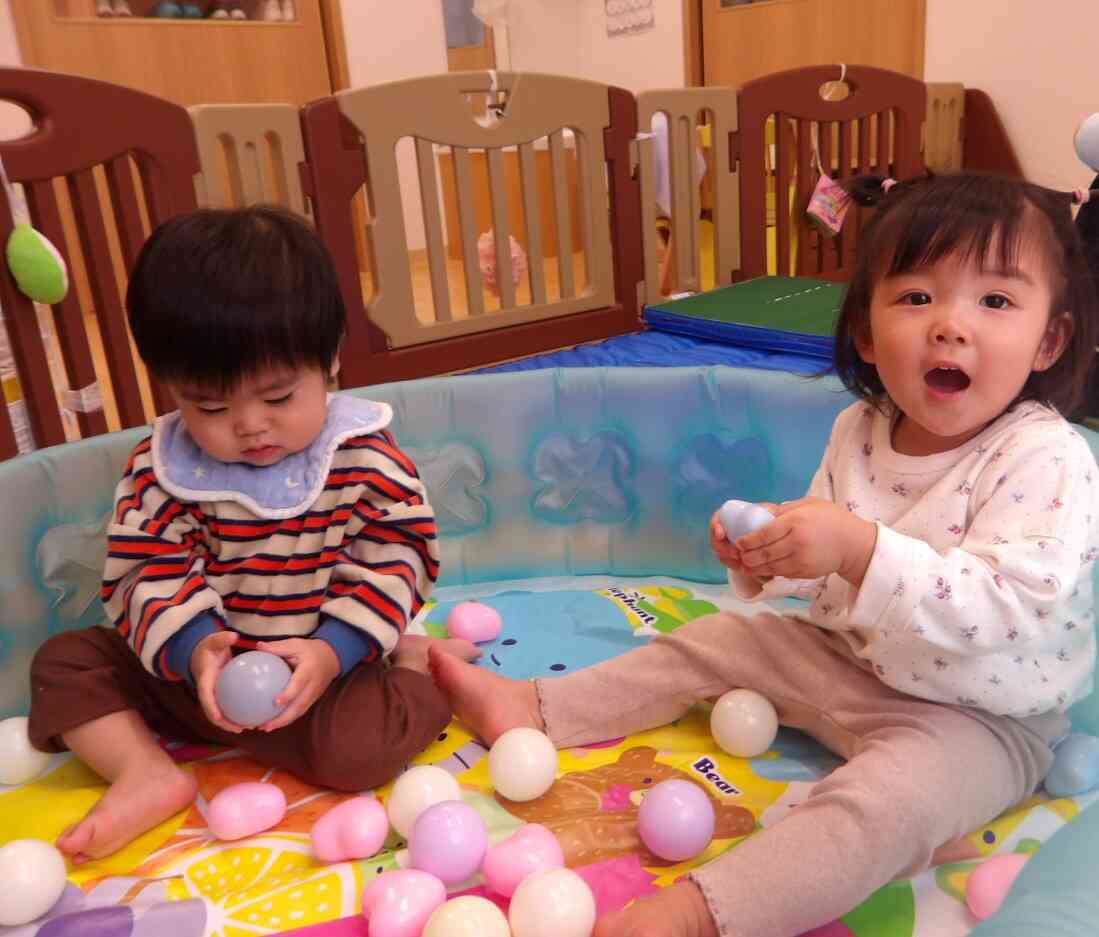 プールの中にボールを入れたら…！