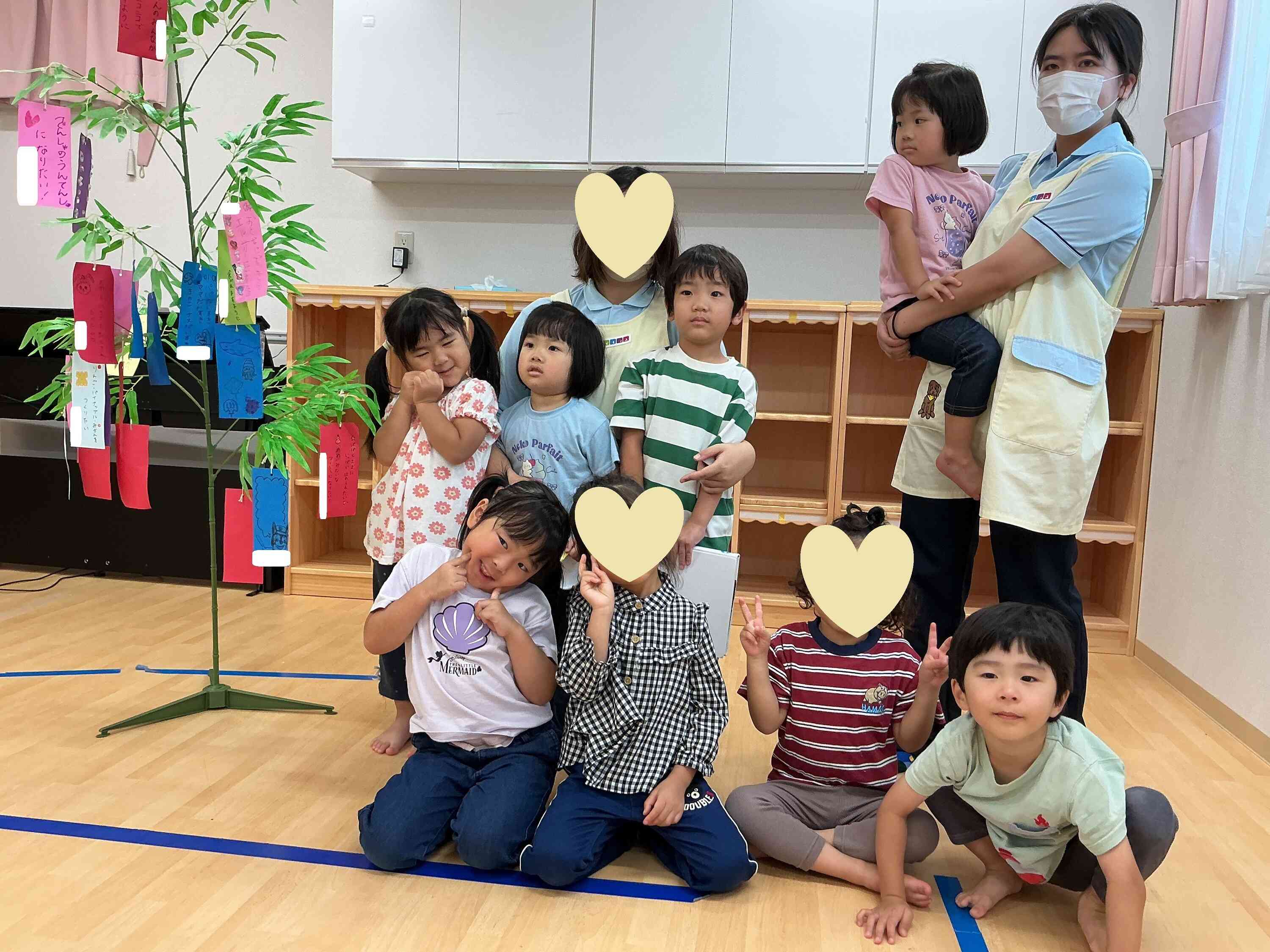 笹かざりと一緒にぱちり♪