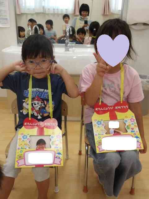 7月のお誕生会（3歳児、4歳児、5歳児）