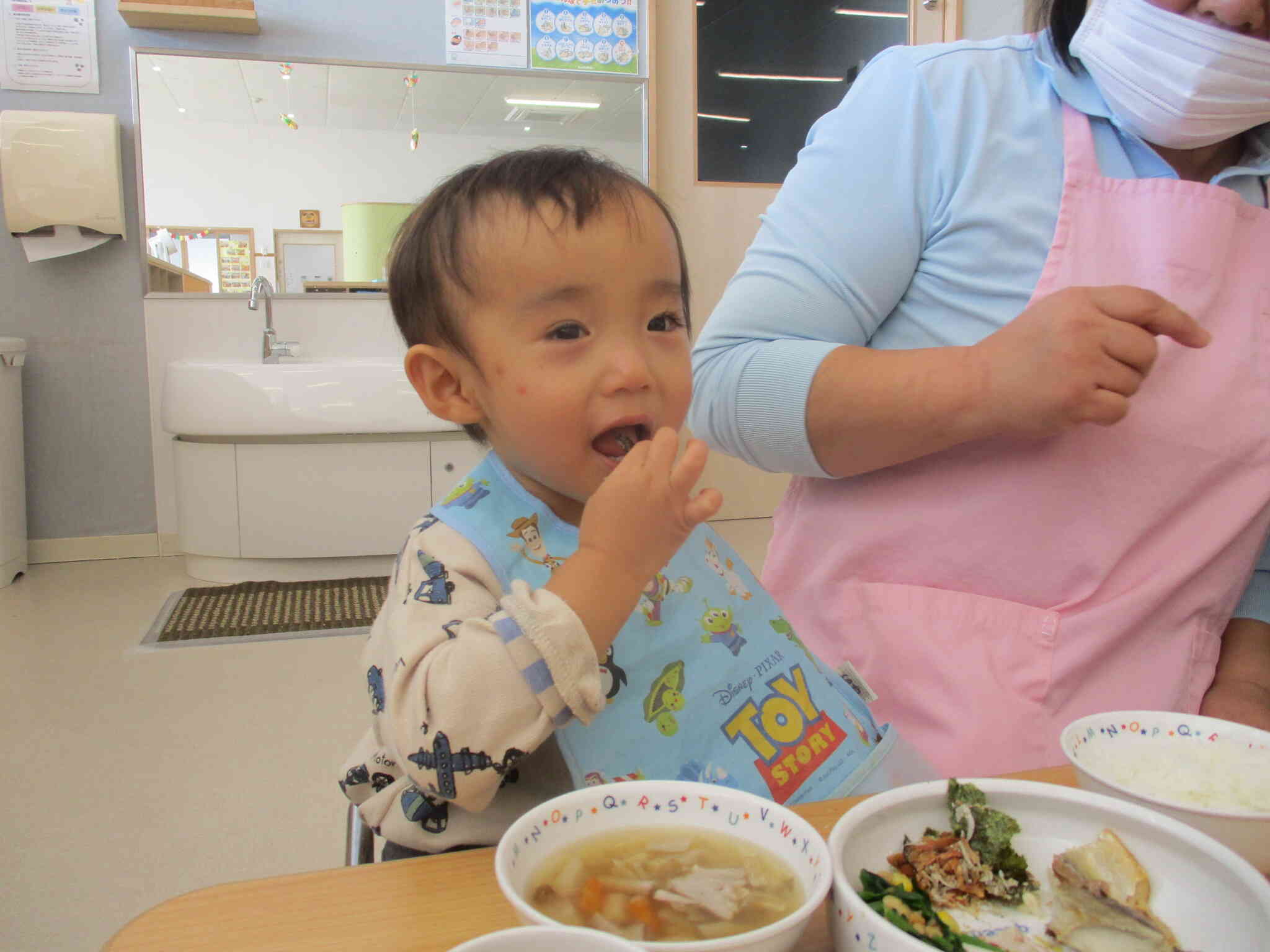 自分たちで作ったふりかけ美味しいね♪