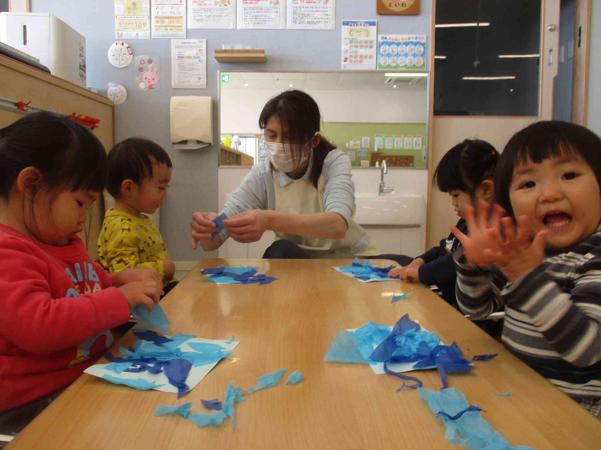 きれいに花紙がついたよ～