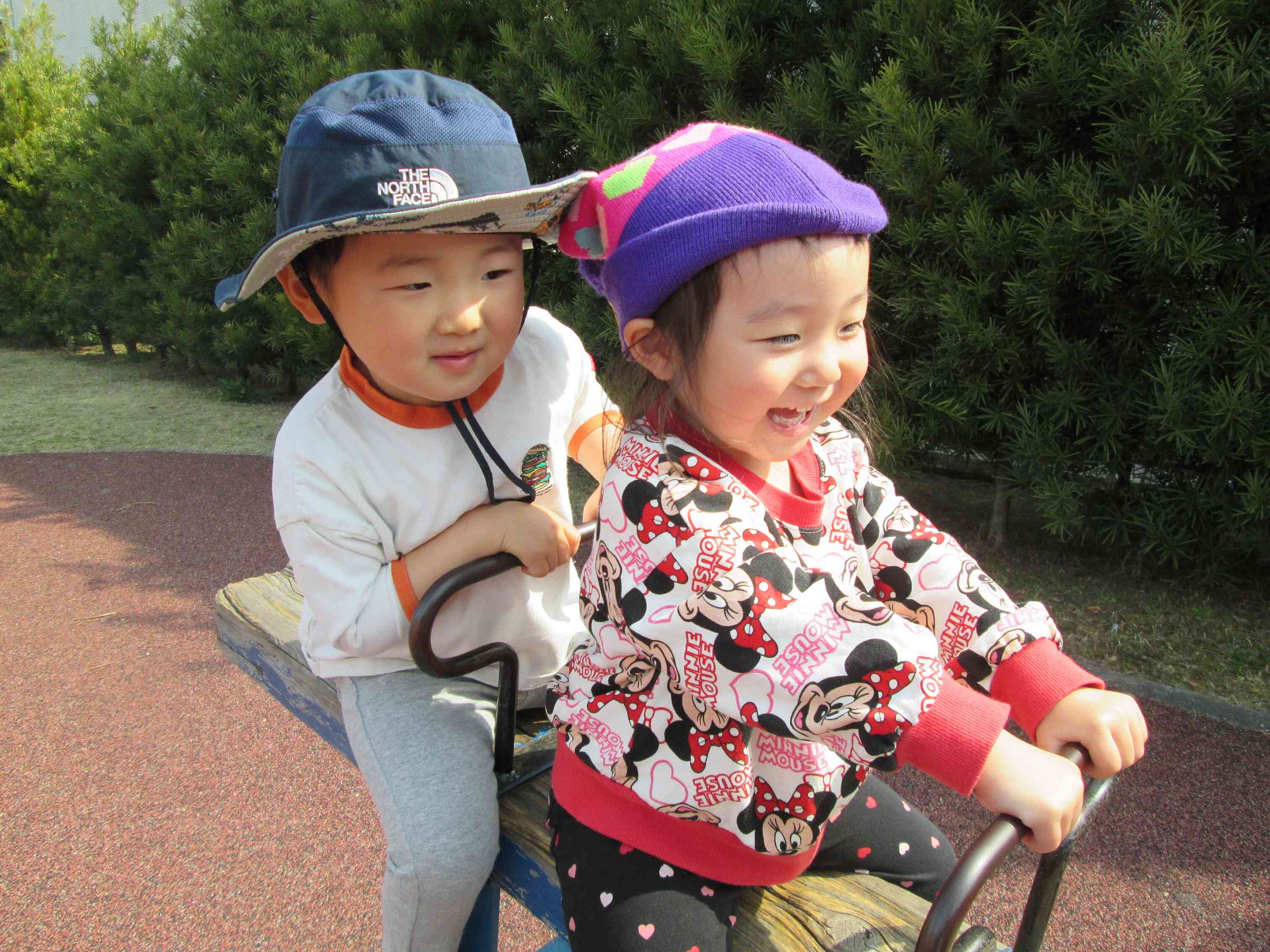 シーソーに乗ったよ！