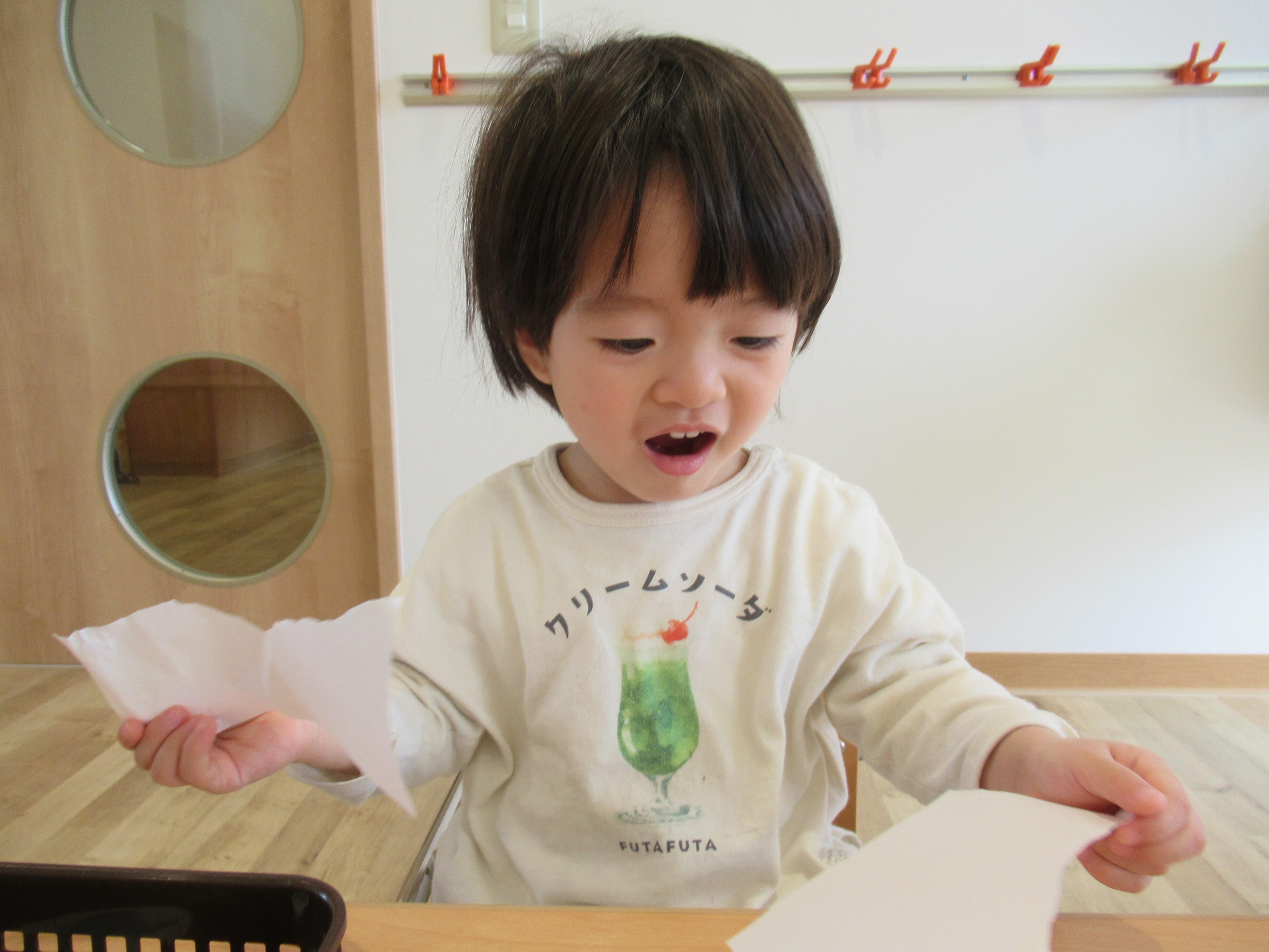 上手にやぶけて「わーお！」と嬉しそう☆