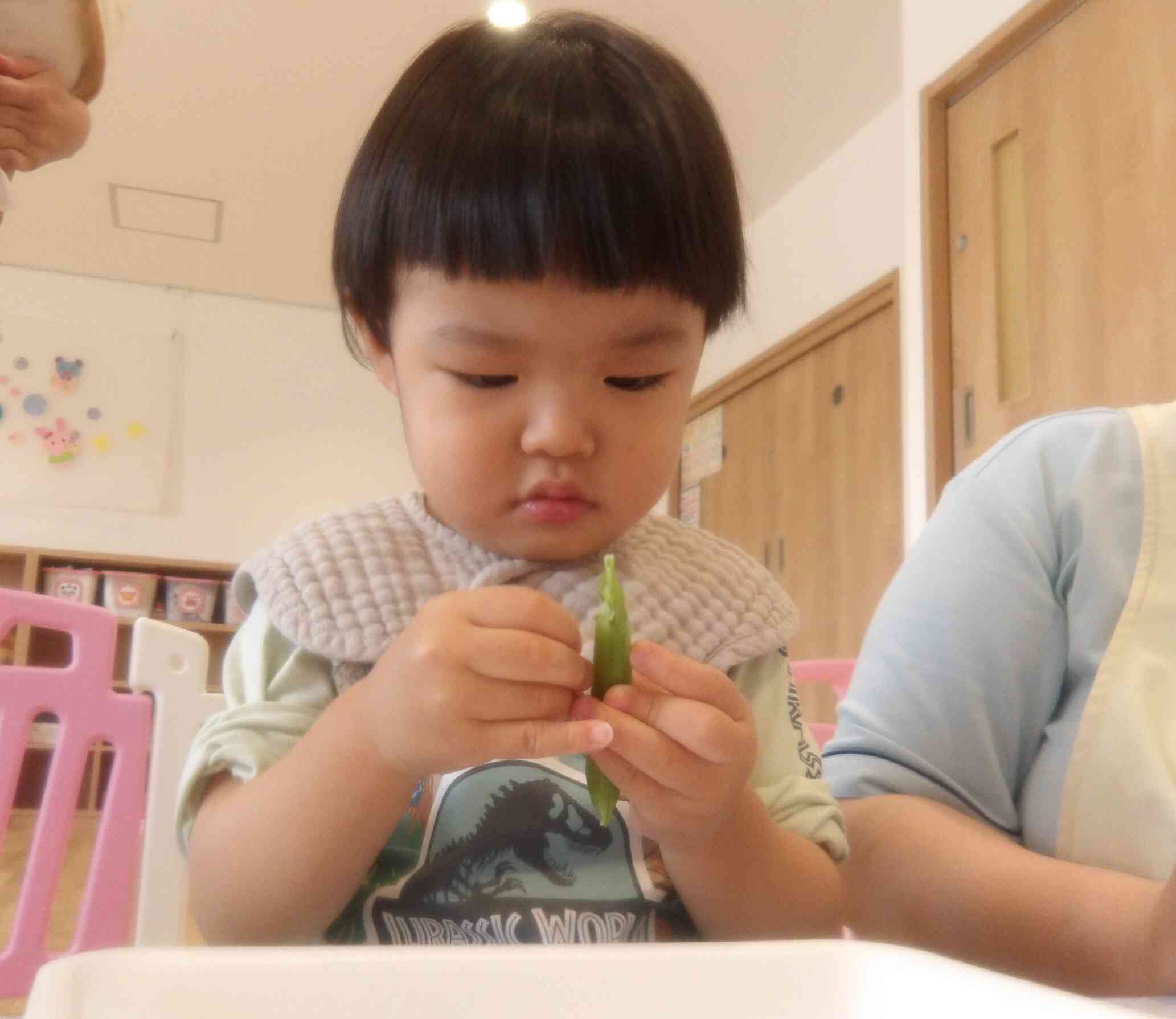 えんどうまめを取り出してみたよ♪